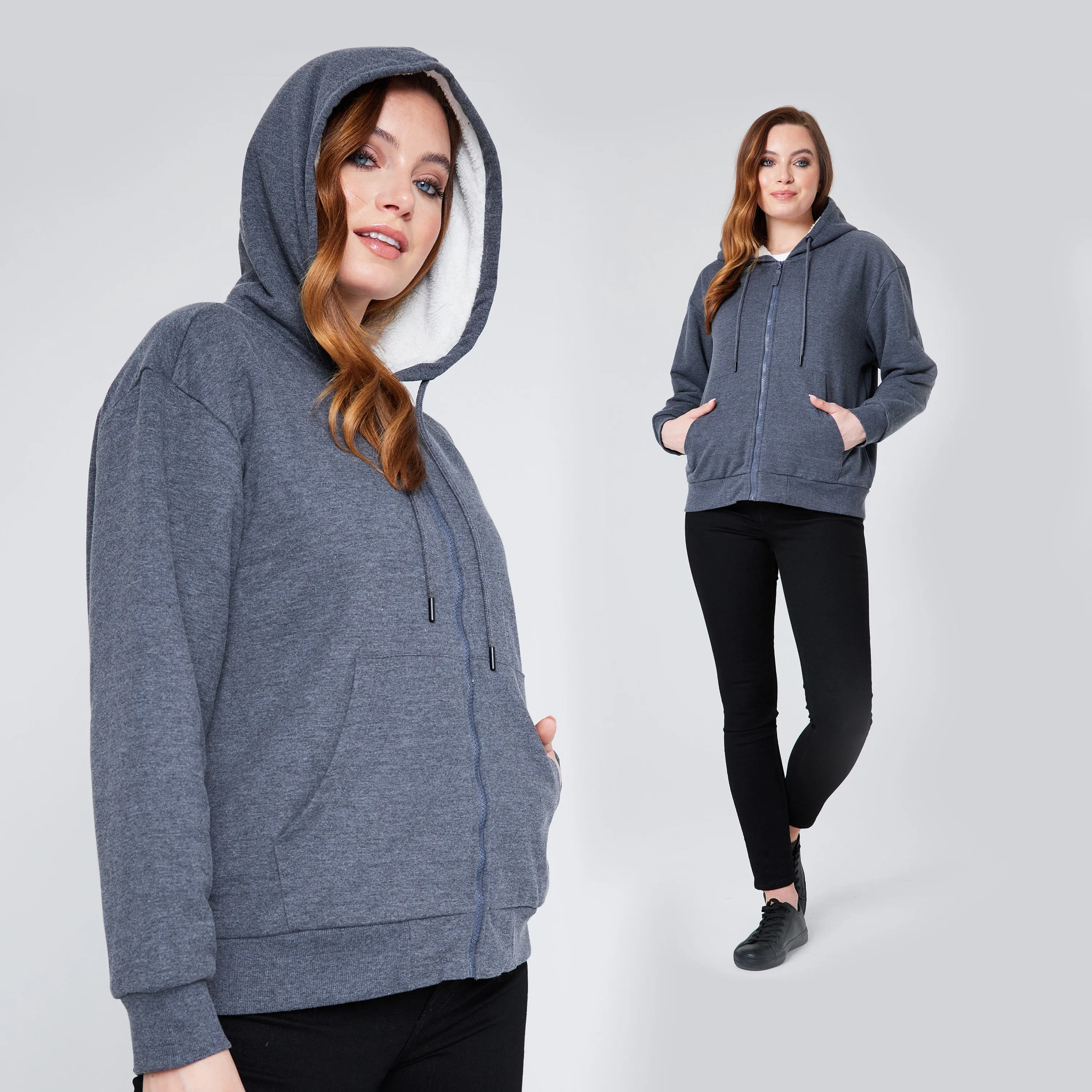 CityComfort Womens Hoodie with Fleece Lining Zip