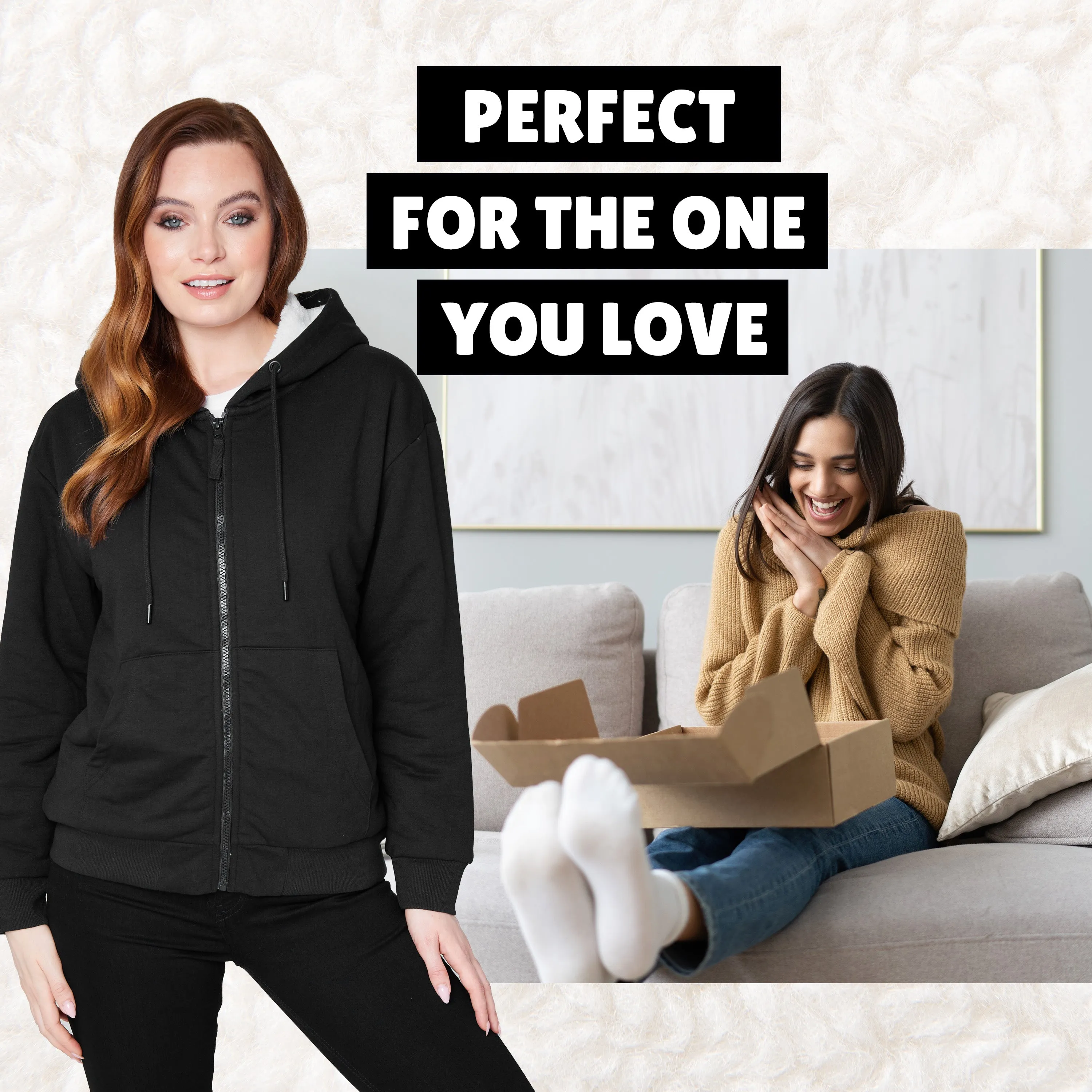 CityComfort Womens Hoodie with Fleece Lining Zip