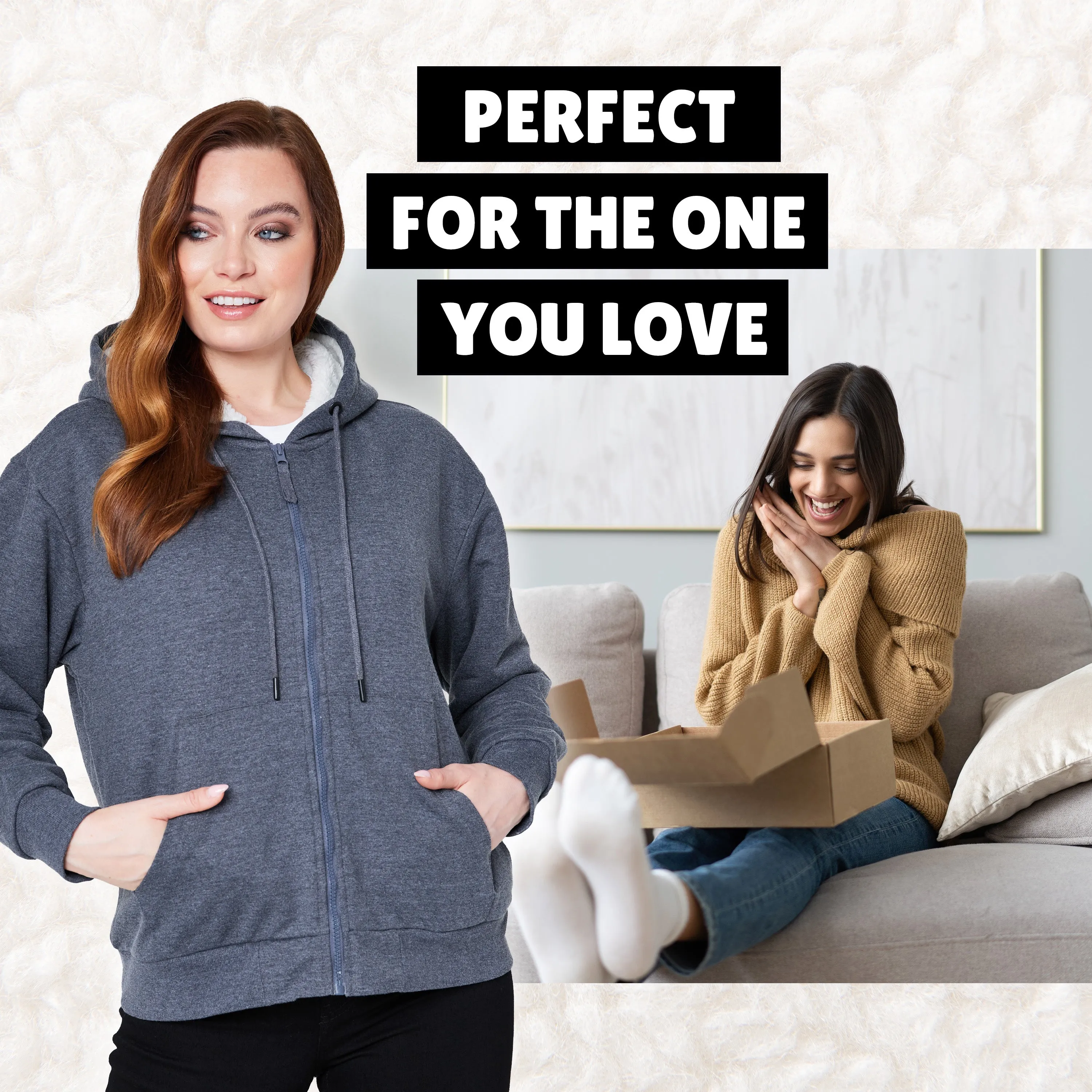 CityComfort Womens Hoodie with Fleece Lining Zip