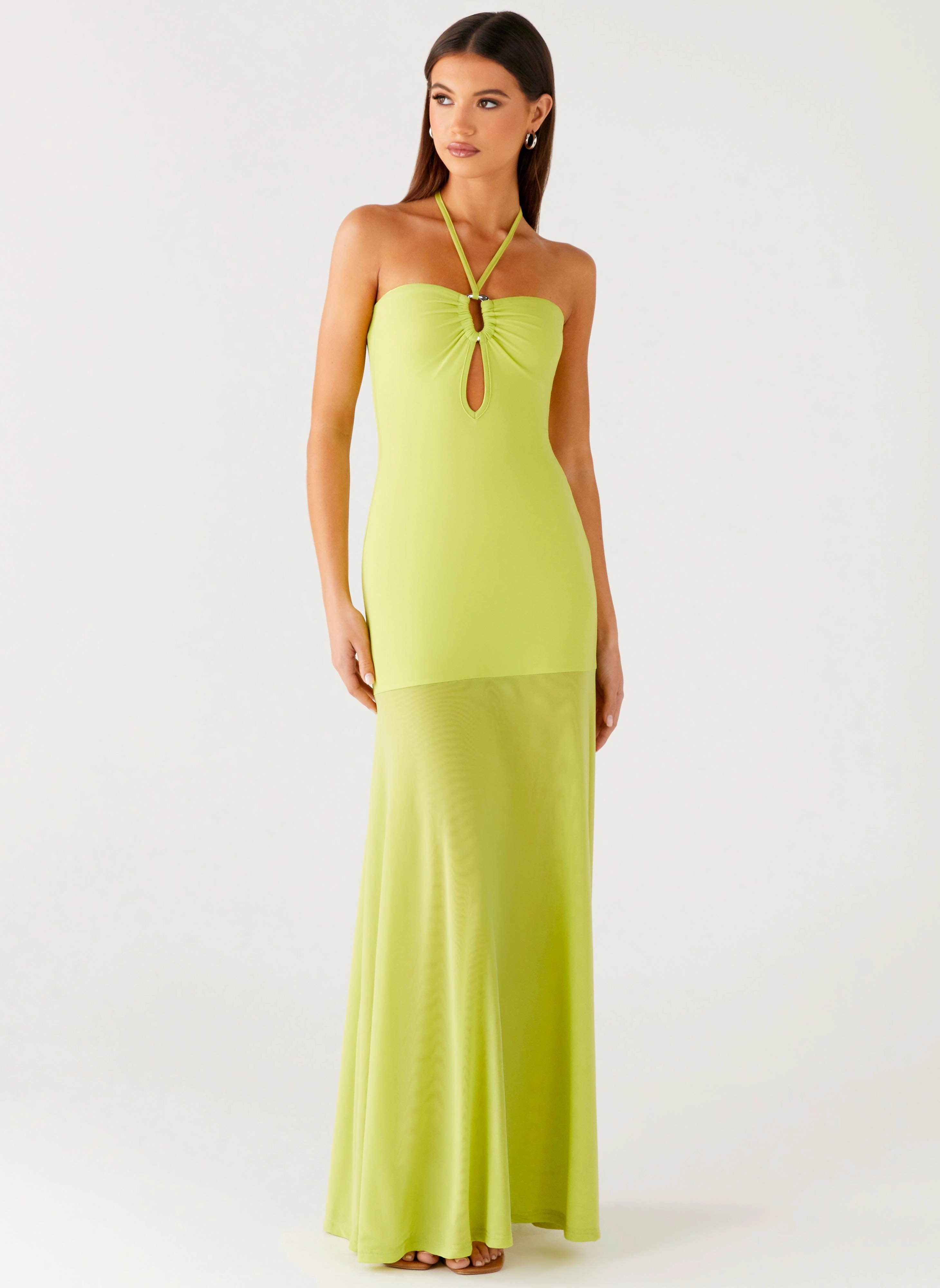 Claria Maxi Dress - Lime Cozy Flex Sleek Appearance