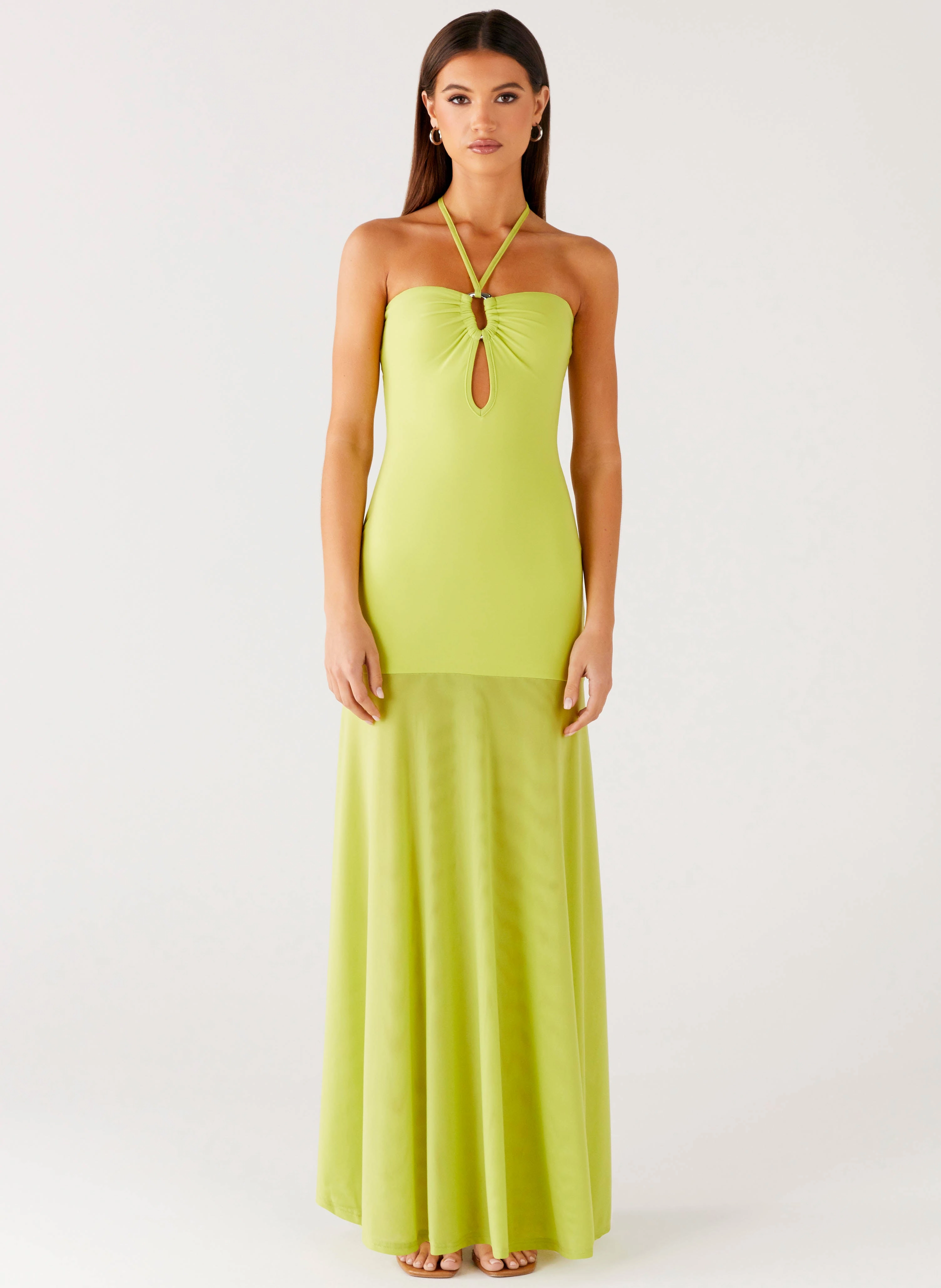 Claria Maxi Dress - Lime Vibrant color