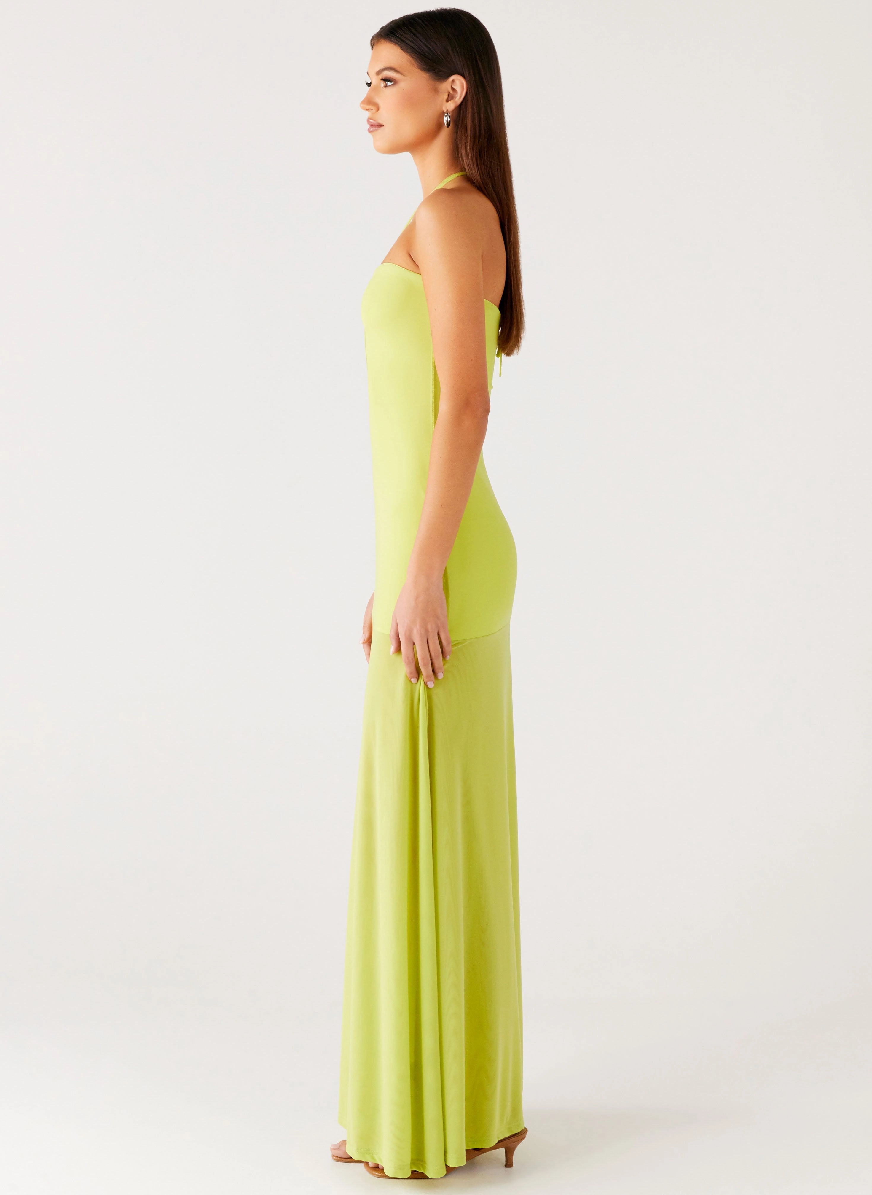 Relaxed Waist Claria Maxi Dress - Lime