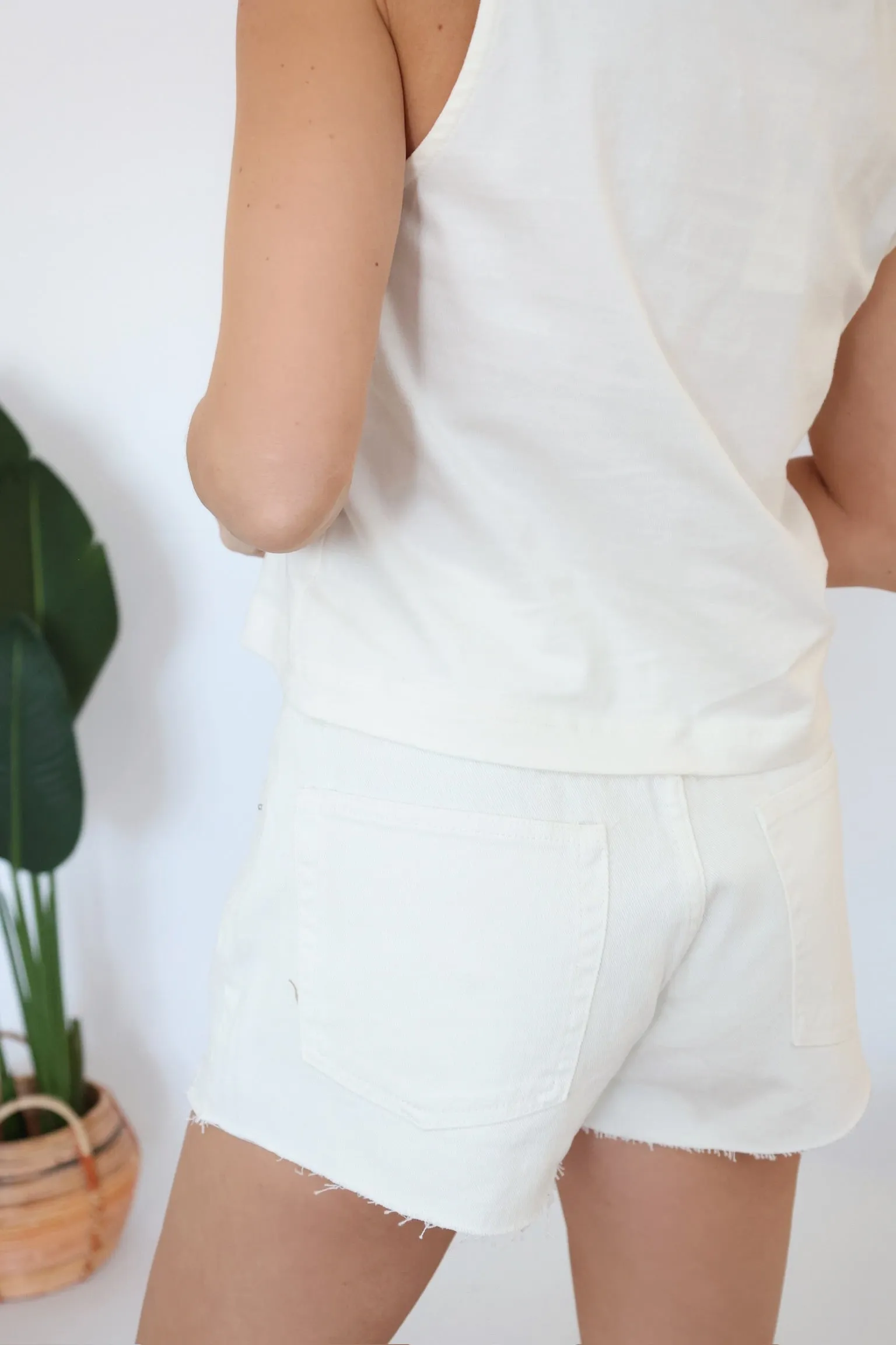 Classic Hi-Rise Denim Short - Off White (FINAL SALE) Chafe Free