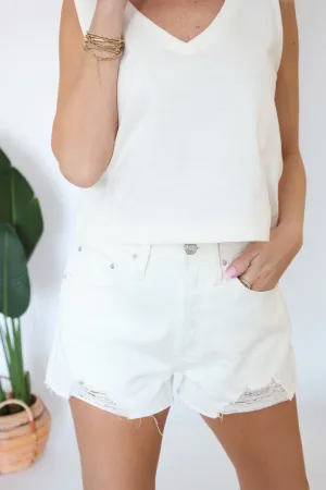 Classic Hi-Rise Denim Short - Off White (FINAL SALE) Non Irritating Tags