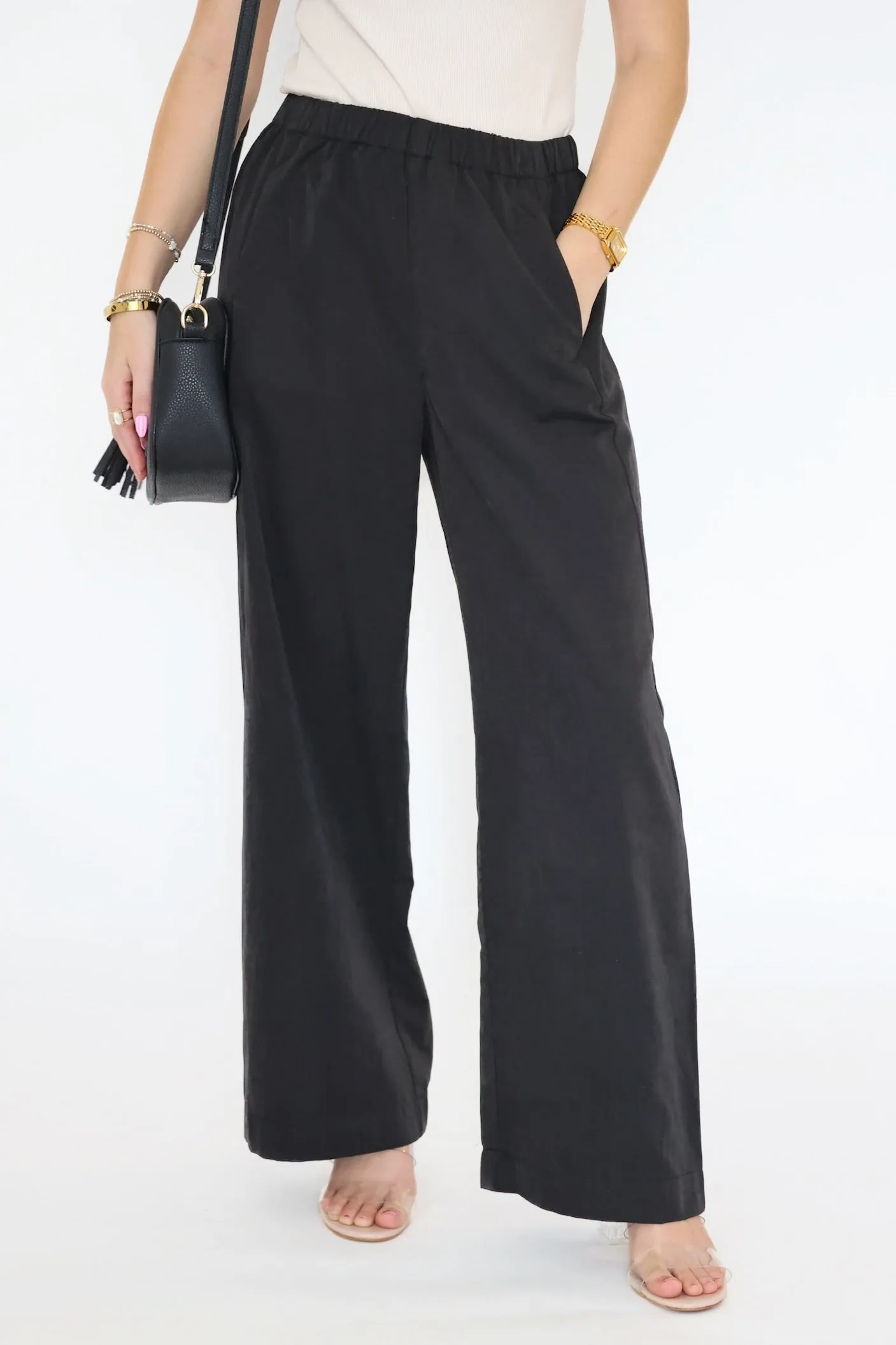 Secure fit Paris Wide Leg Pant- Black