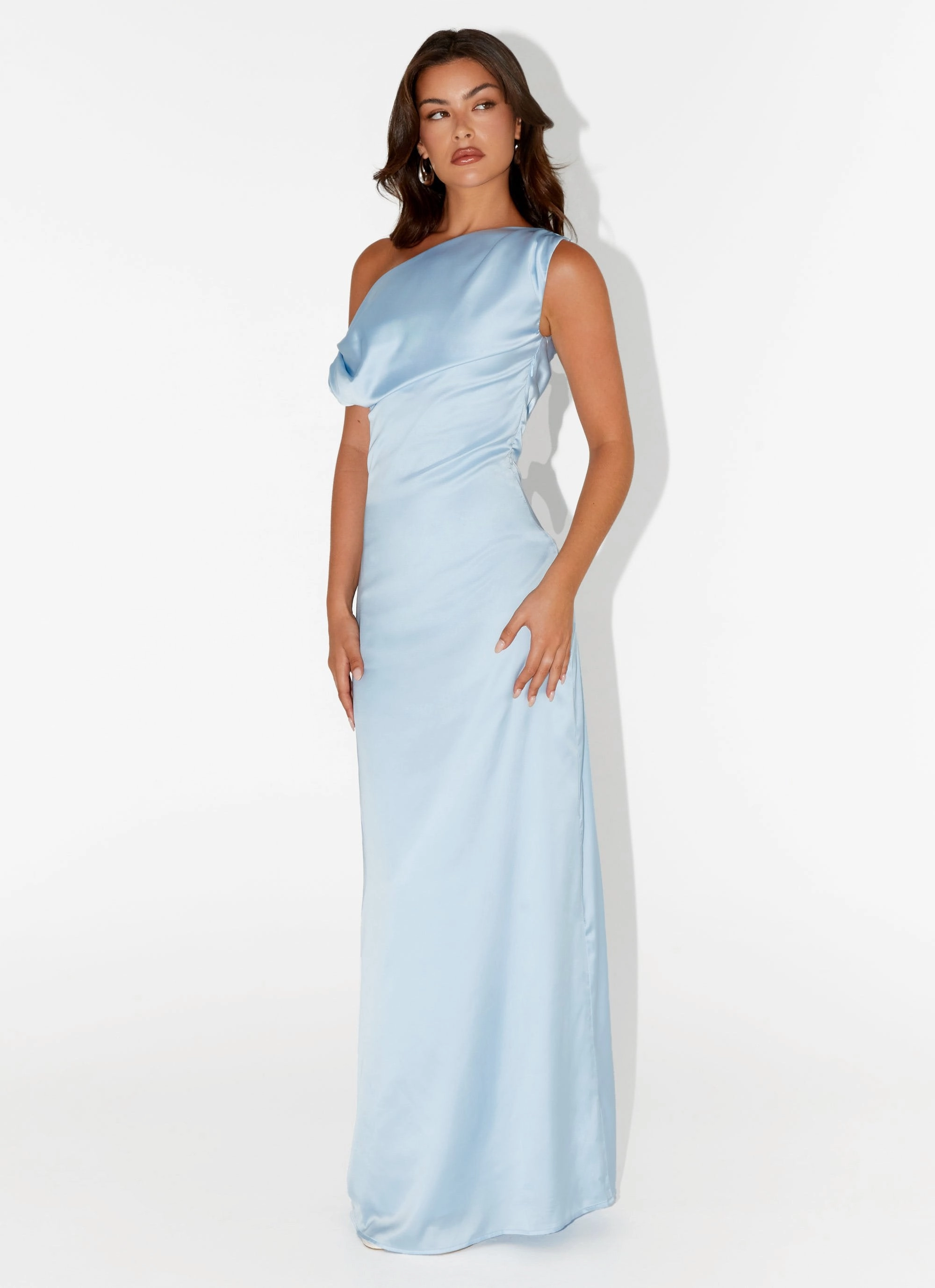 Mood Look Heart Of Glass Satin Maxi Dress - Blue
