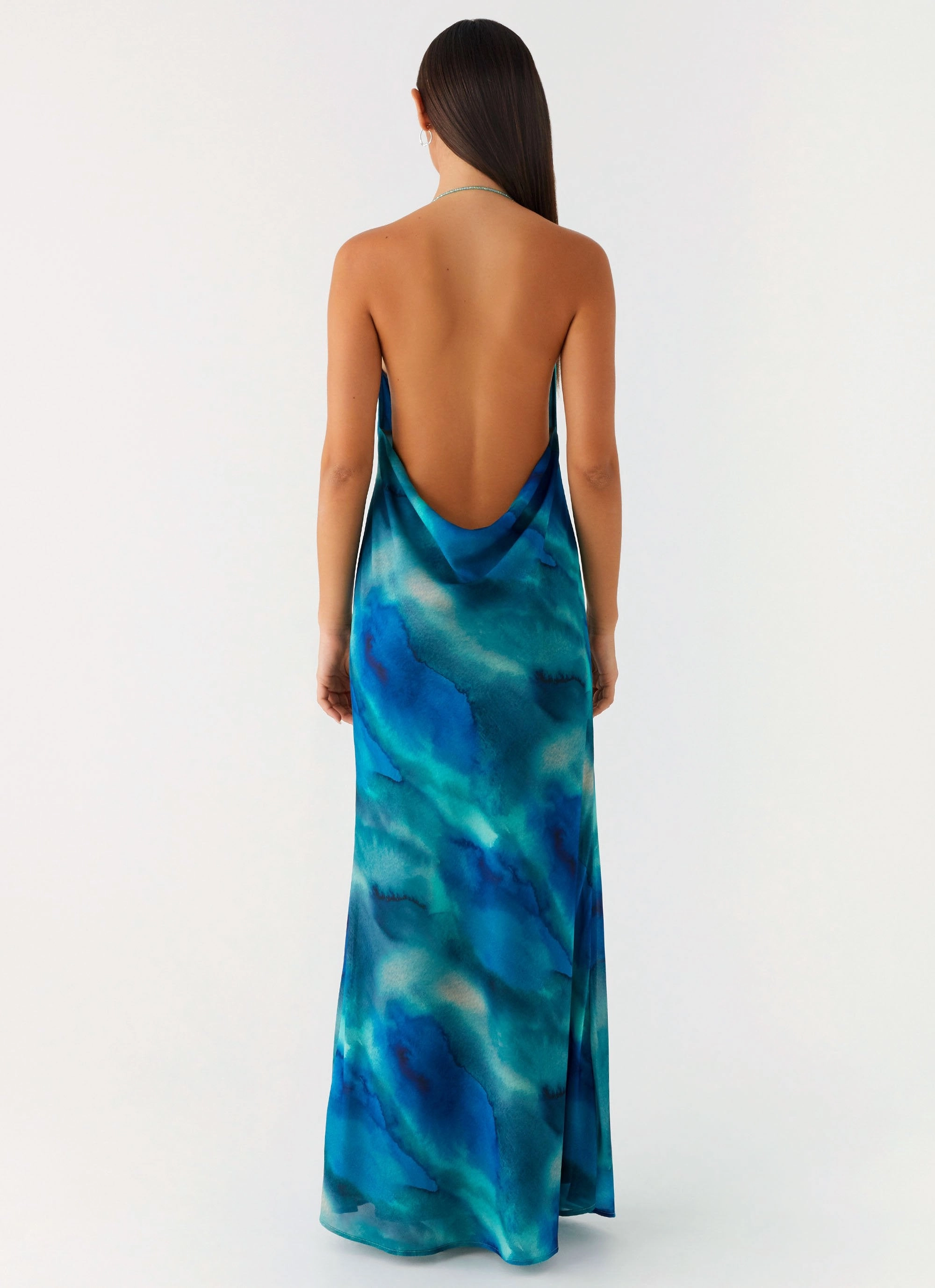 Weekend Edge Jewel-Tone Journey Maxi Dress - Blue Tie Dye