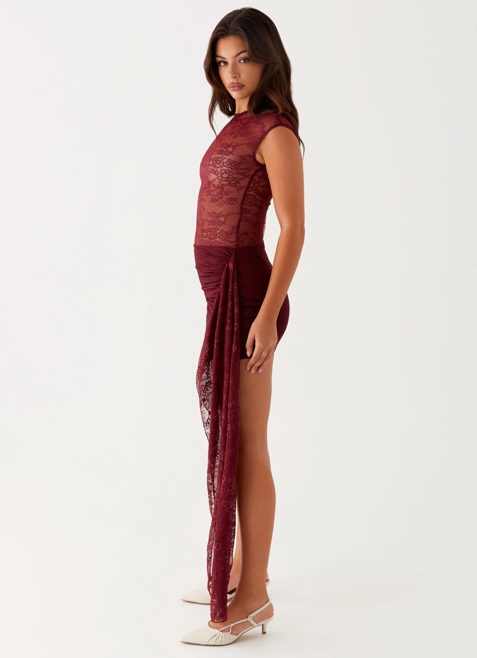 Best Behaviour Mini Dress - Burgundy Elegant Touch