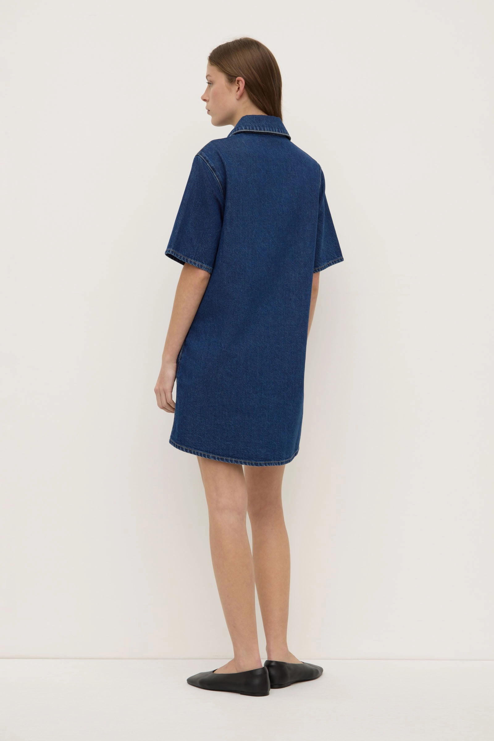 Neera Denim Mini Shirt Dress Sophisticated Look
