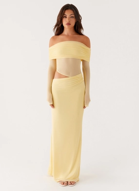 Emery Maxi Dress - Yellow Knit Cool