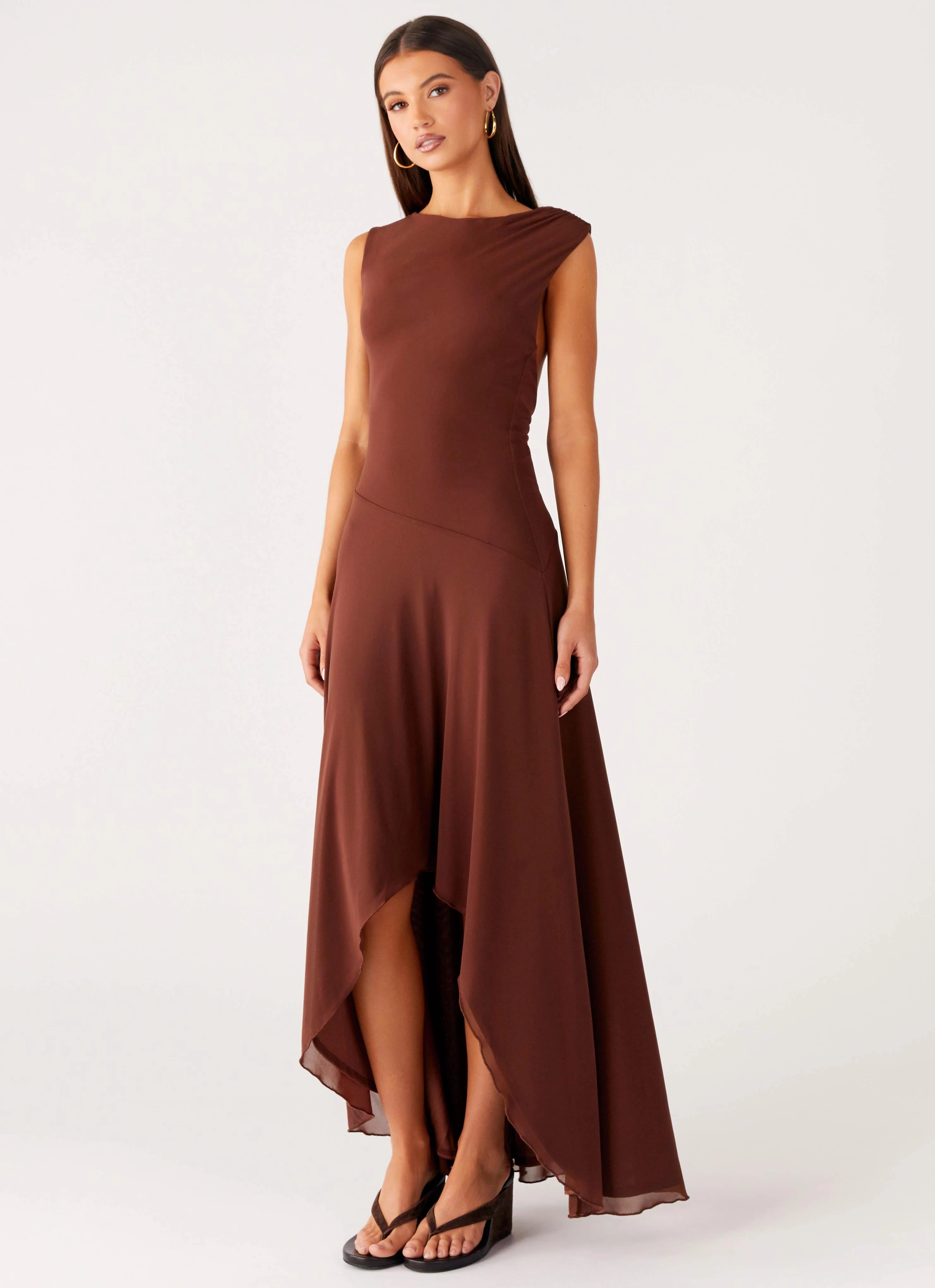 Danika Maxi Dress - Chocolate Long Lines