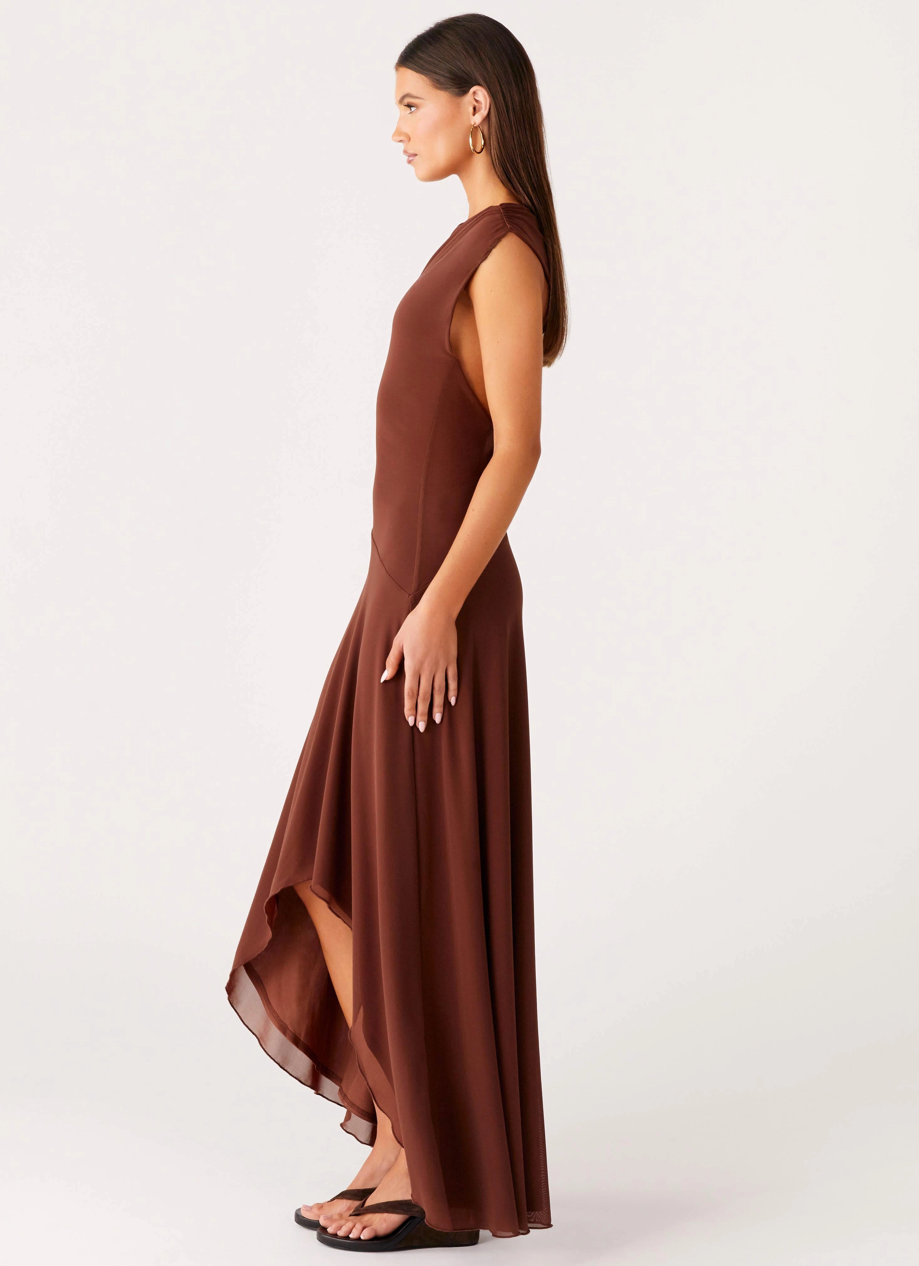 Danika Maxi Dress - Chocolate Smart Fit Sleeveless