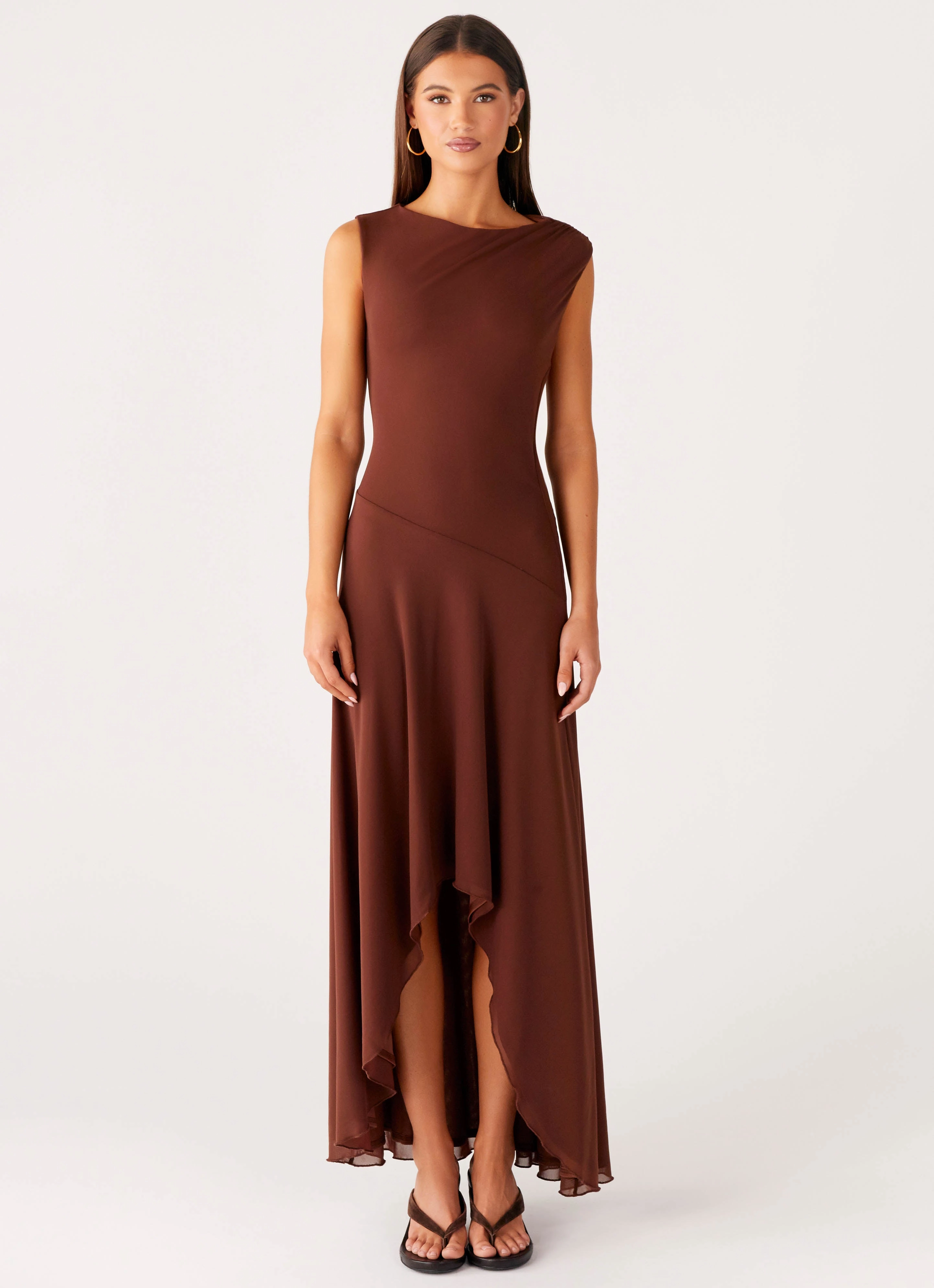 Danika Maxi Dress - Chocolate Sophisticated Waist