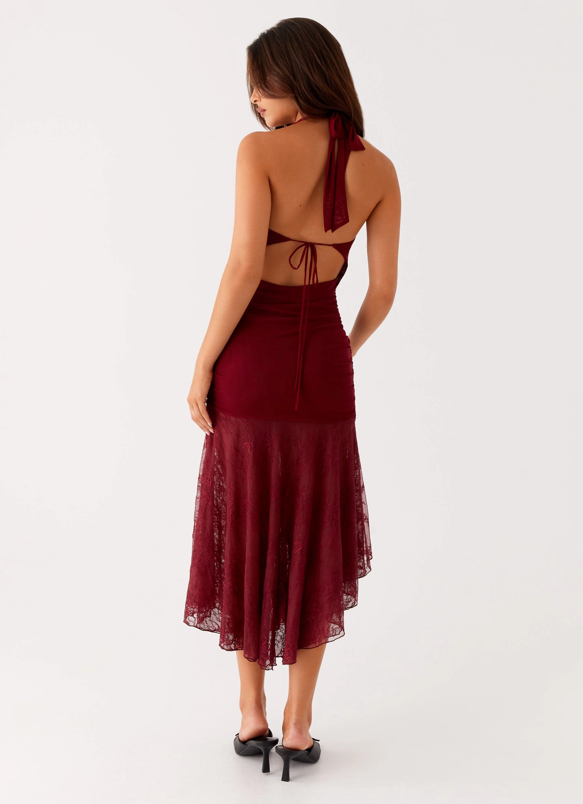 PlushLining All Timewear Burnout Midi Dress - Maroon