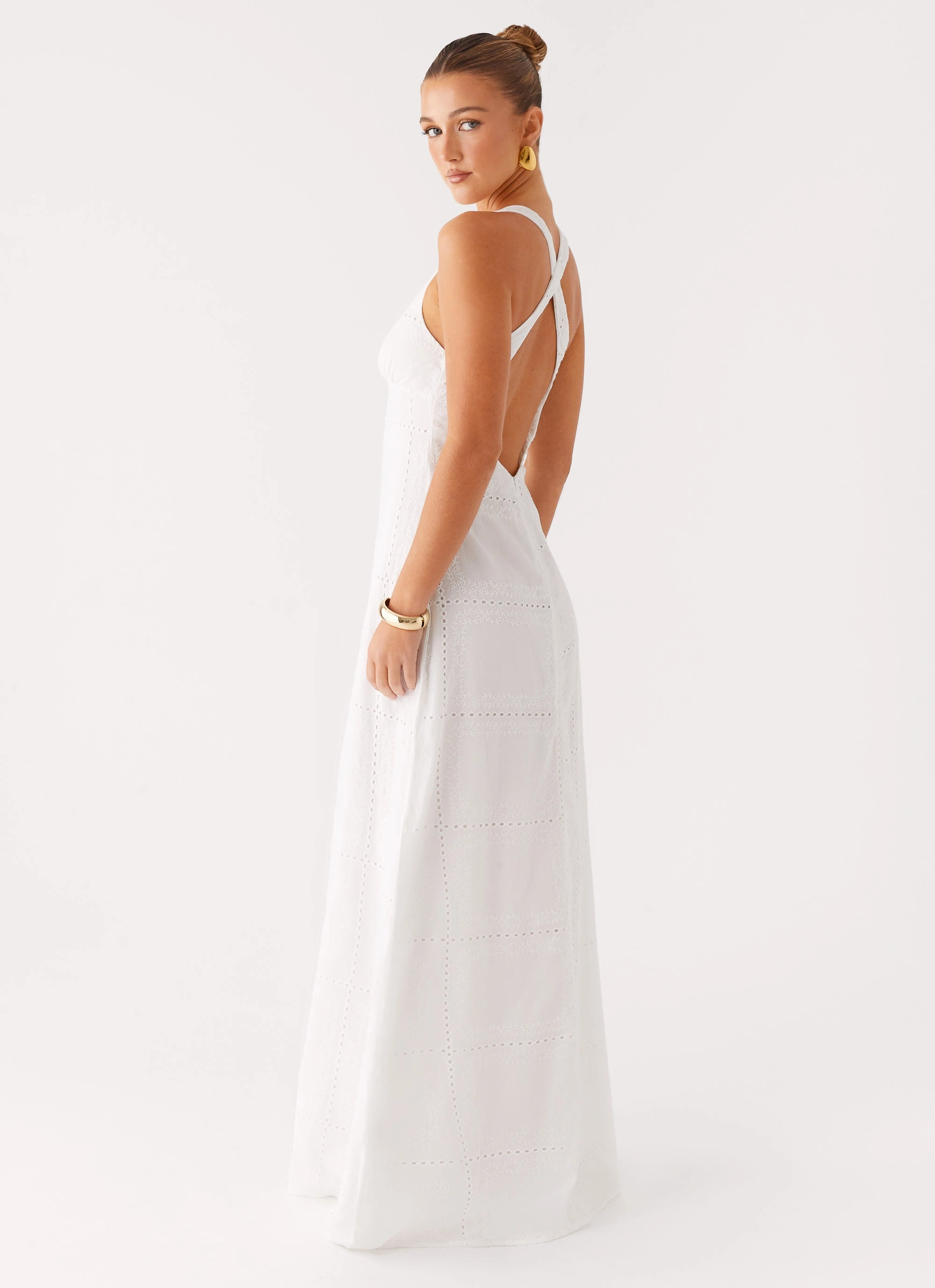 Sophisticated Elegance Kiana Halter Maxi Dress - White