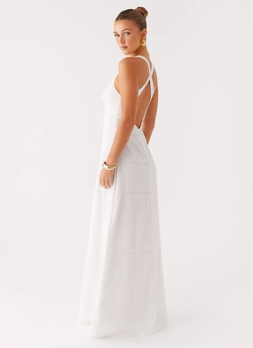 Sophisticated Elegance Kiana Halter Maxi Dress - White