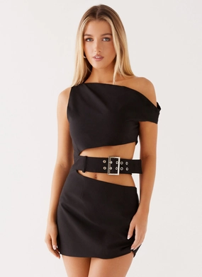 Day Love Elvira Belt Mini Dress - Black