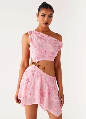 Aletta Sequin Mini Dress - Pink Modern Layering