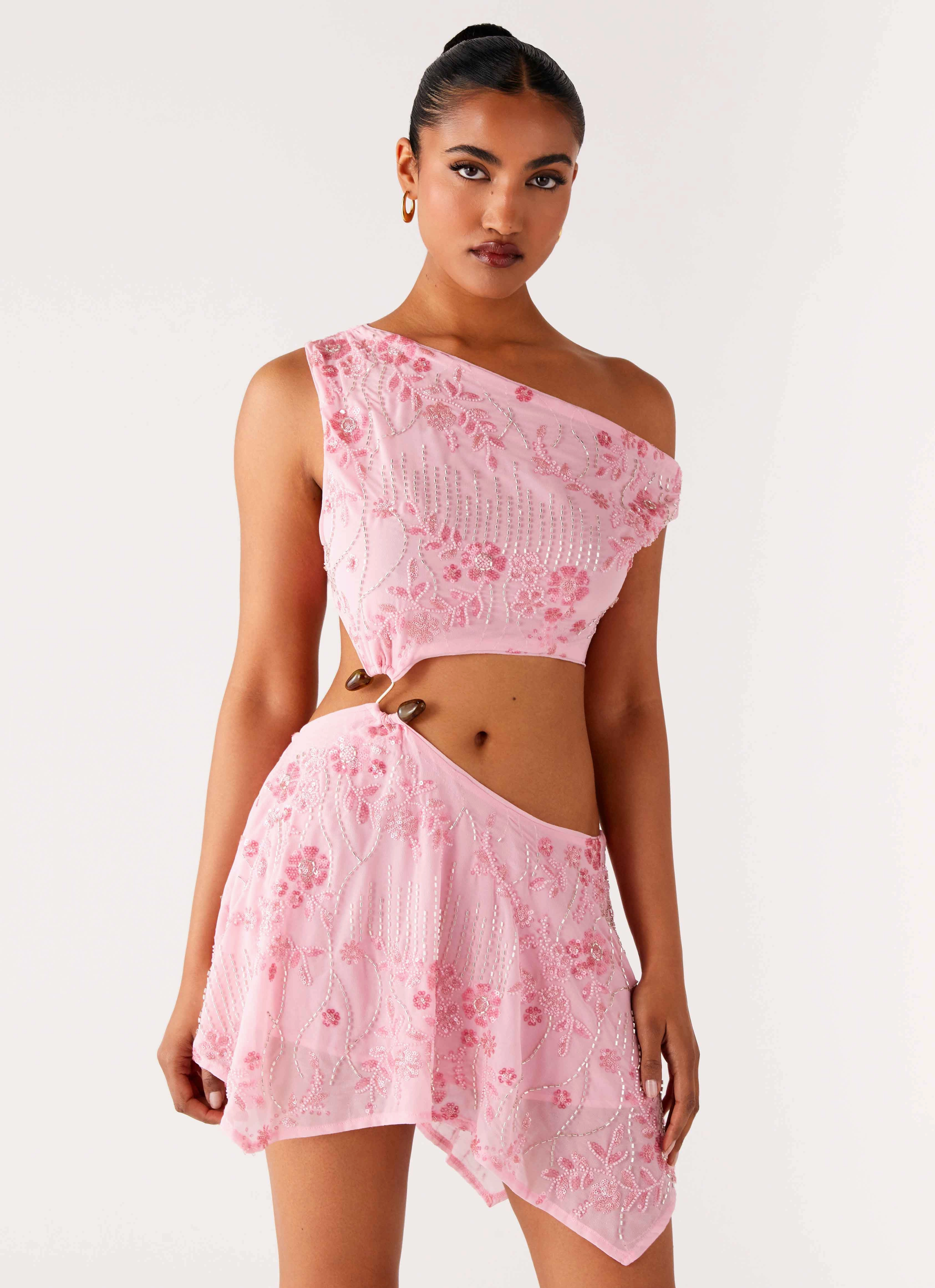 Aletta Sequin Mini Dress - Pink Modern Layering