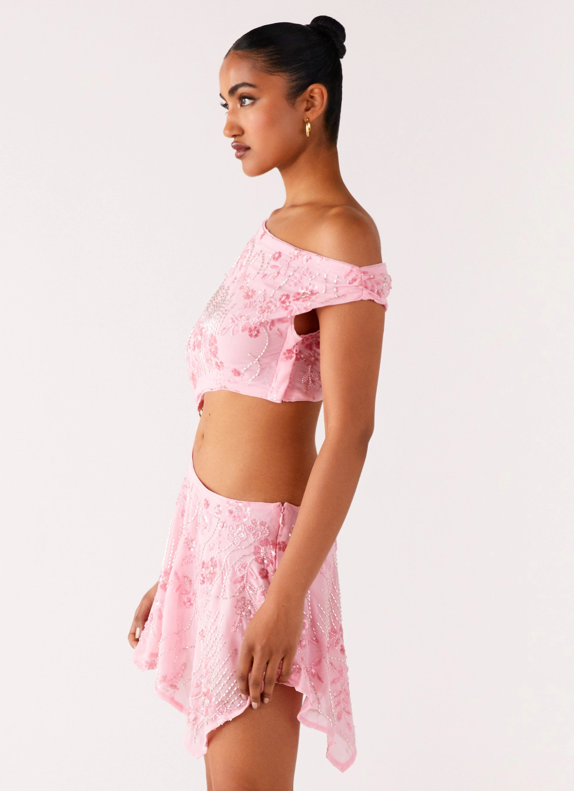 Aletta Sequin Mini Dress - Pink Light Layers