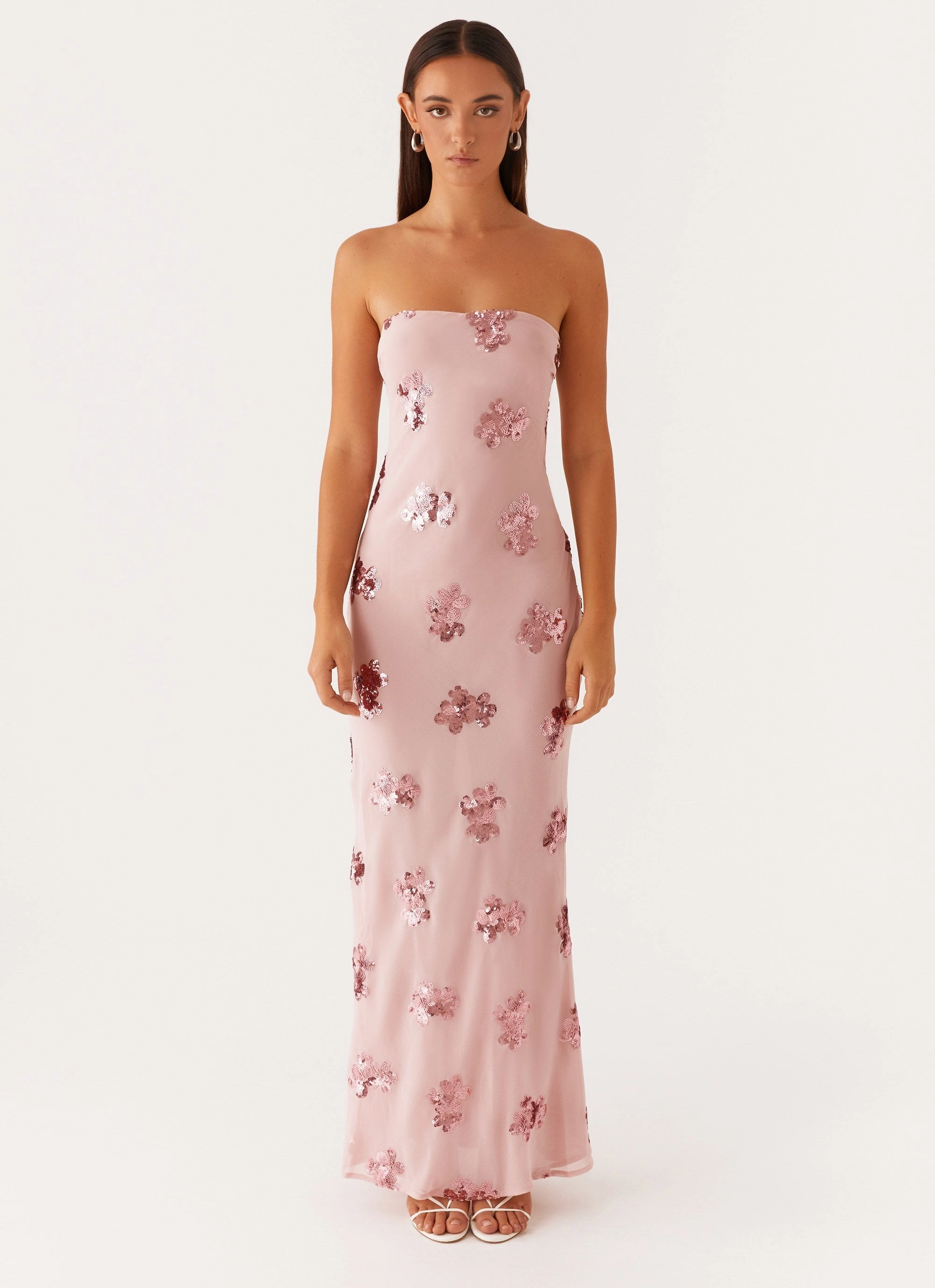 FlatlockSeam Seasonal Comfort Sweet Escape Sequin Maxi Dress - Baby Pink