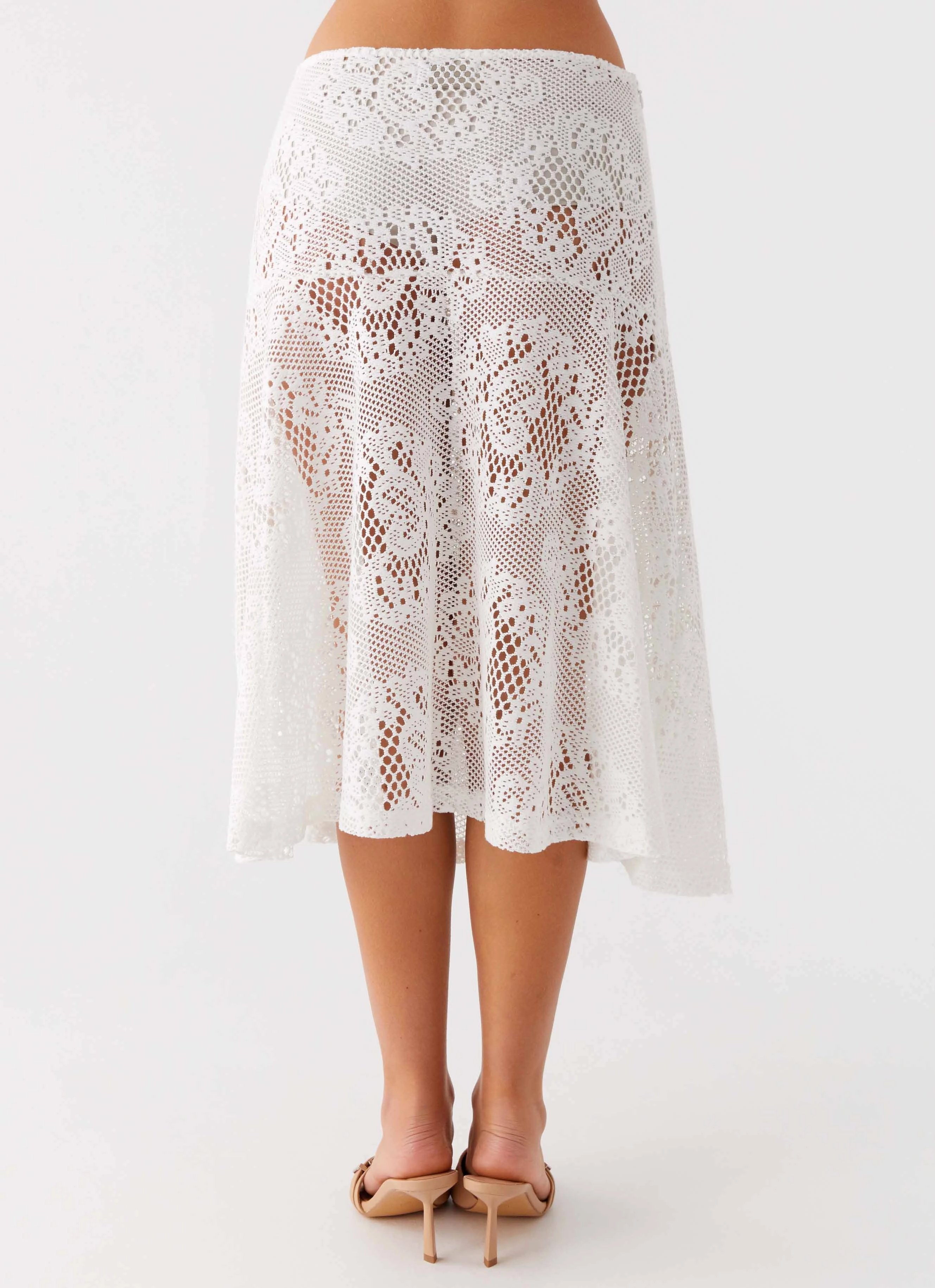 personalized option Virelle Lace Midi Skirt - Ivory