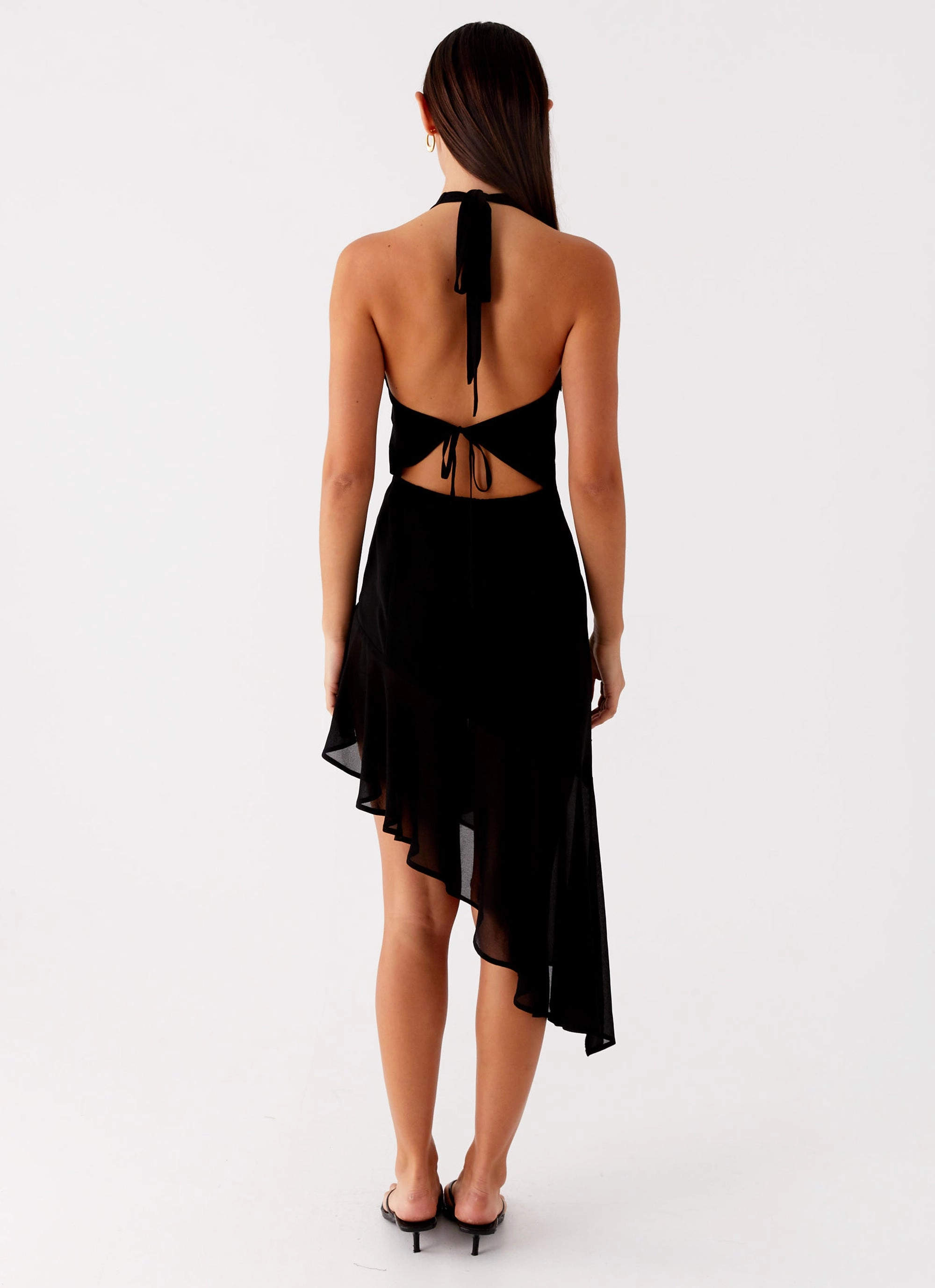 Calm Energy Sheer Element Clean Slate Midi Dress - Black