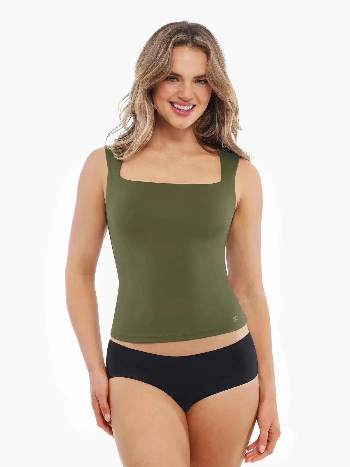 No Iron Fabric Cloud-Touch Double-Layer Shaping Sleeveless Top