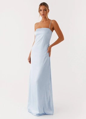 Aster Bloom Maxi Dress - Blue All-Occasion Look Elegant Silhouette