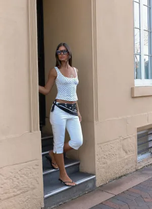 Temperature Control Technology AntiPillingTreatment Coastline Bustier Top - White Polka Dot