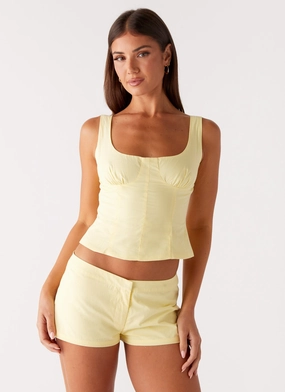 Breathable layers Anti Snag Threading Coastline Mini Shorts - Yellow