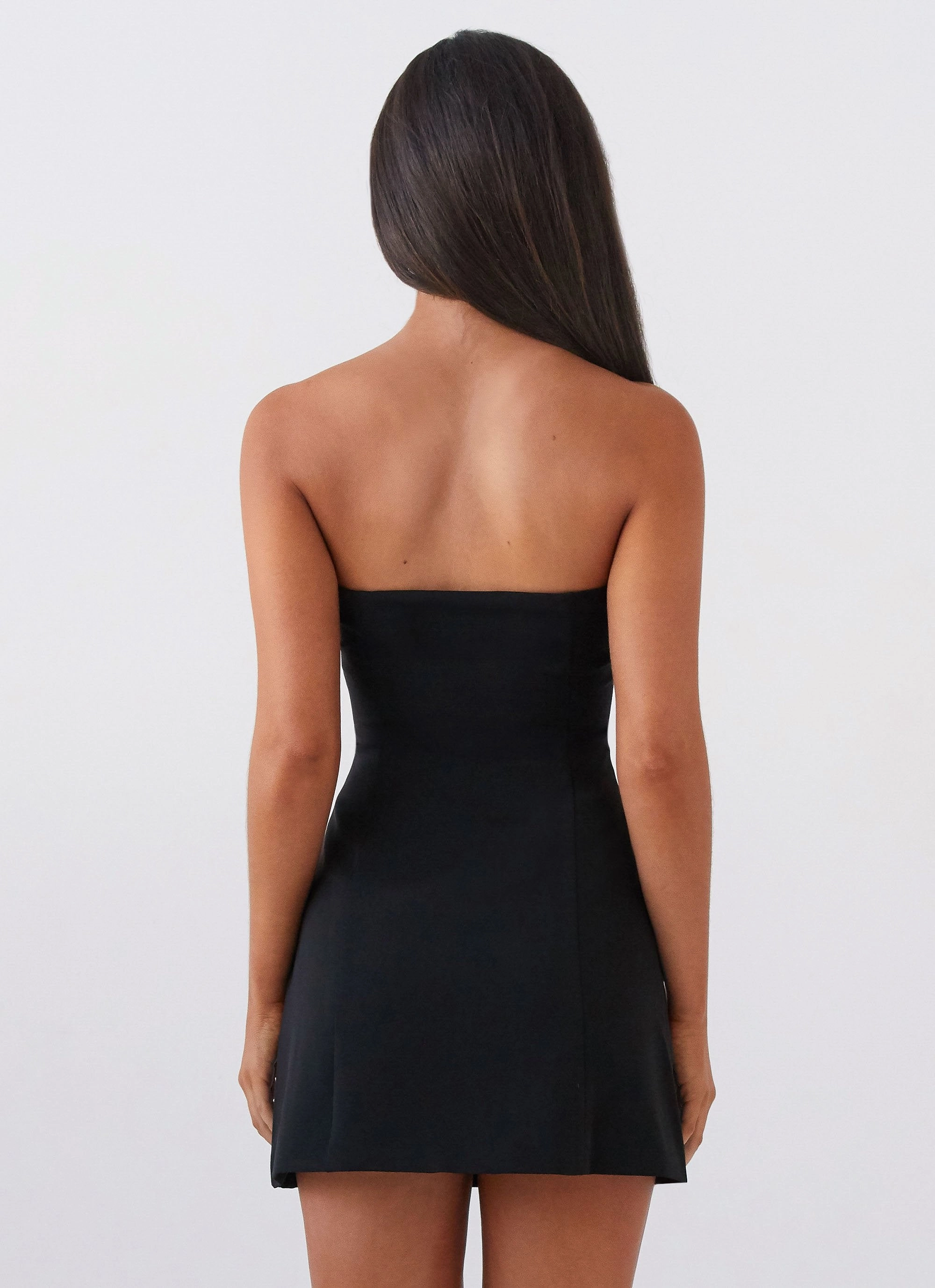 Simple Touch Back Glow Allora Strapless Mini Dress - Black