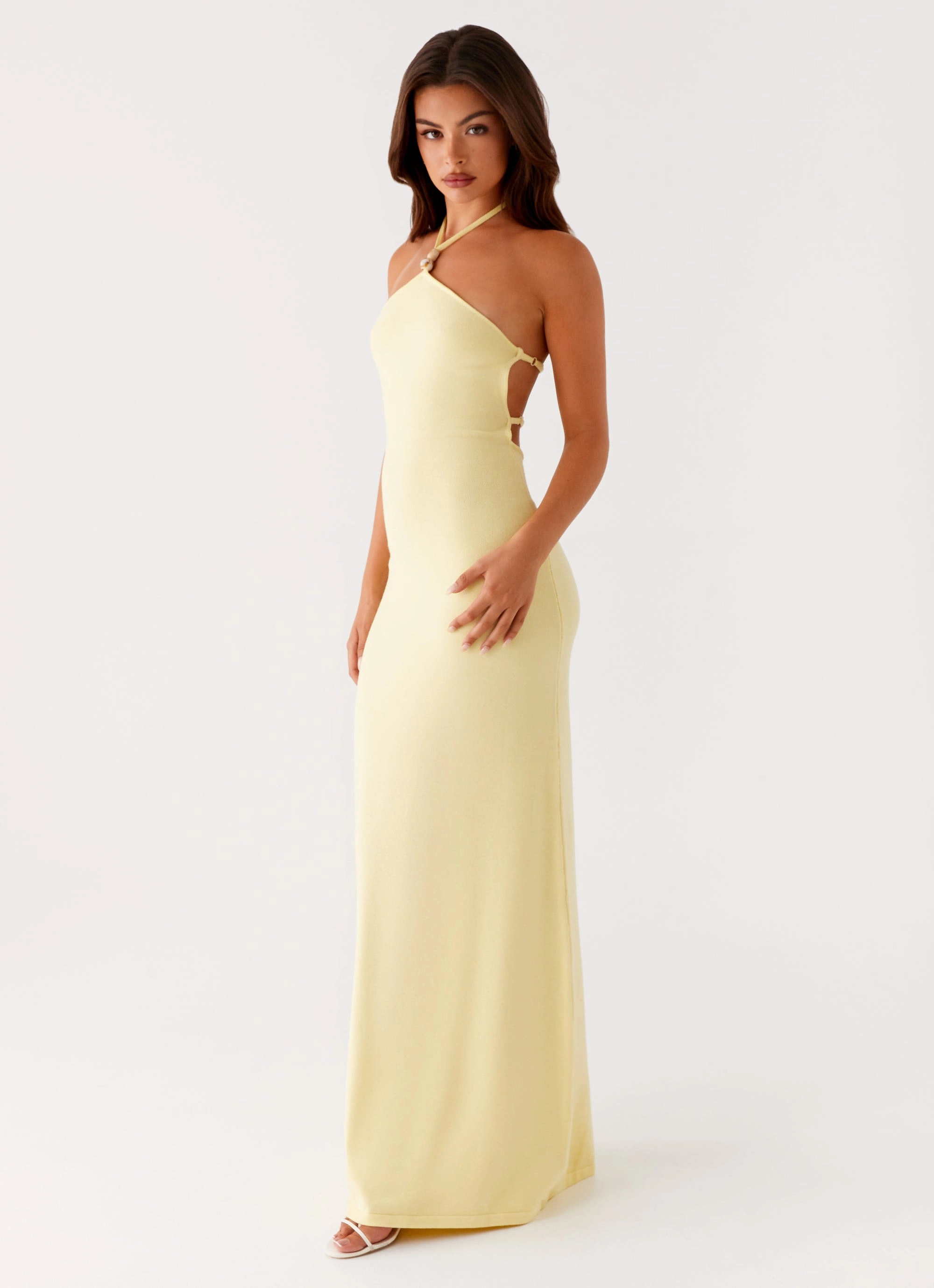 Elisha Knit Maxi Dress - Yellow Clean Grace