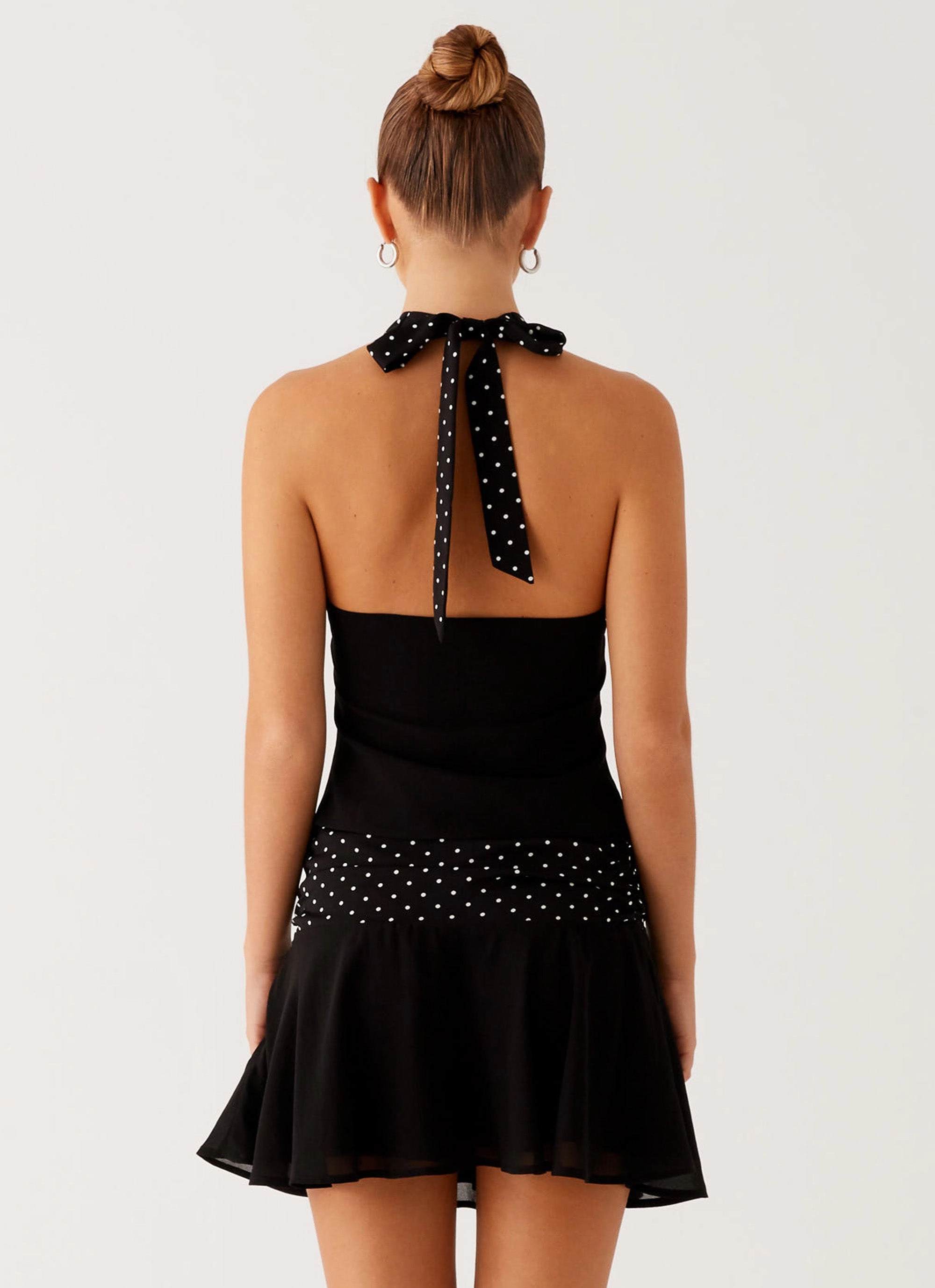 Colby Mini Skirt - Black Polka Dot LightweightDesign