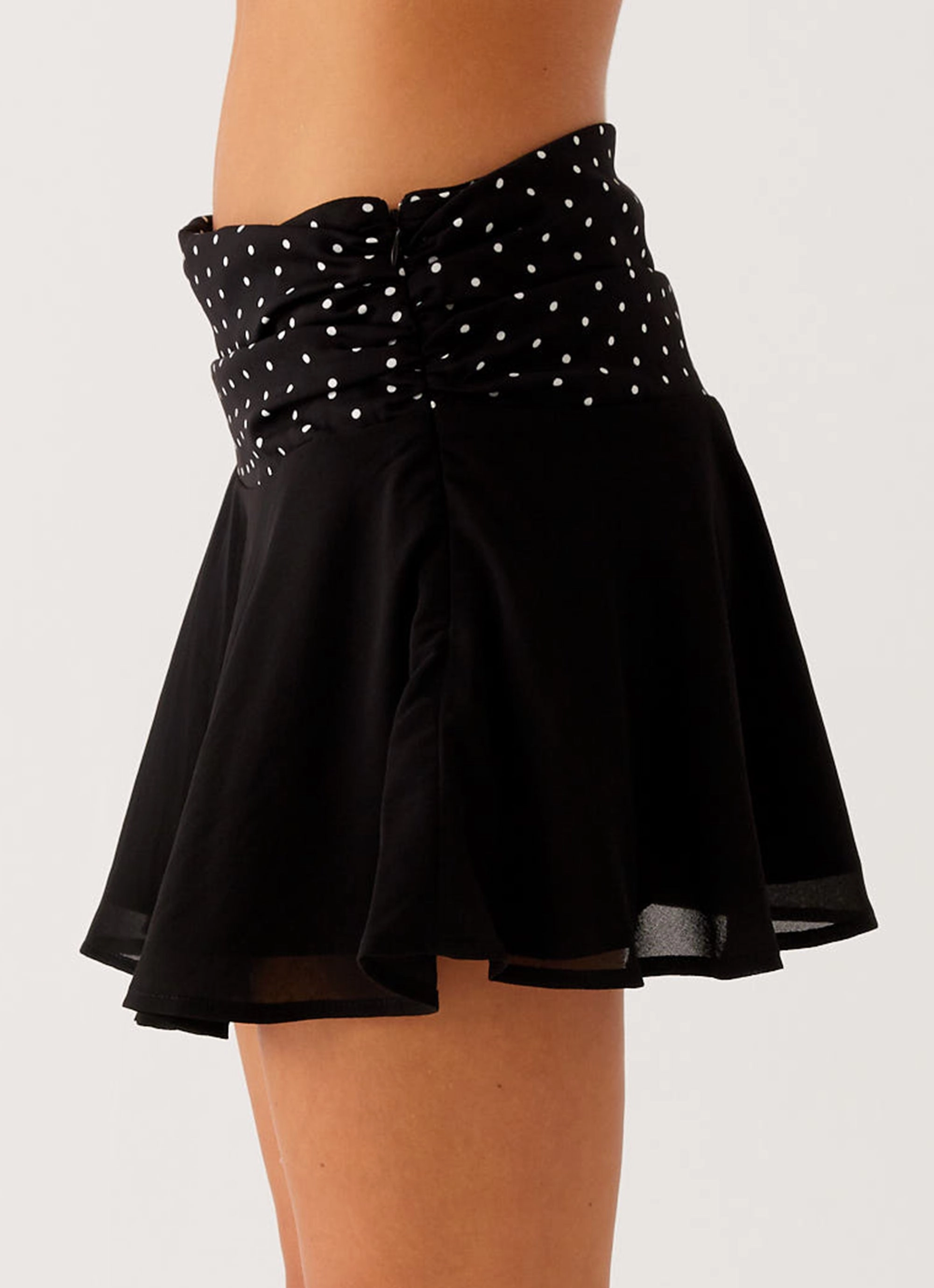Colby Mini Skirt - Black Polka Dot Daily Style