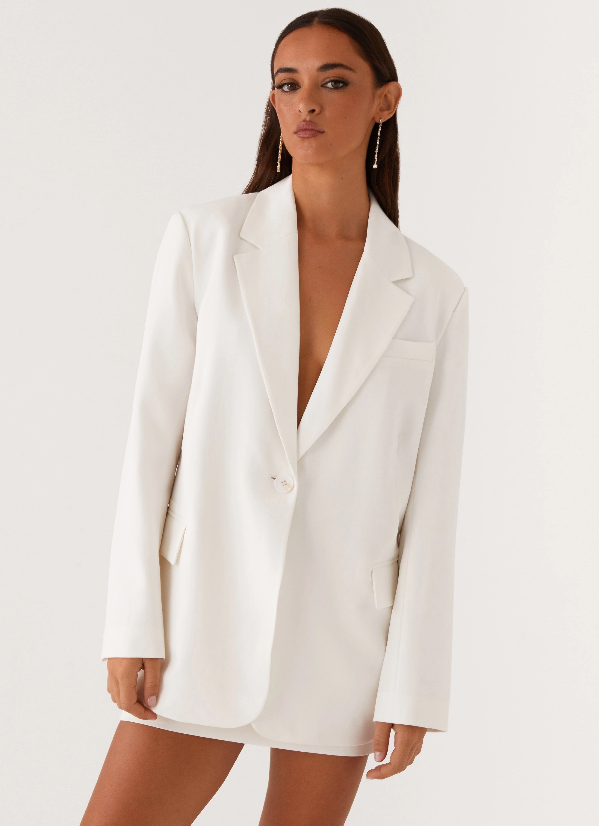 Concrete Jungle Oversized Blazer - Off White clean design Comfy Fit