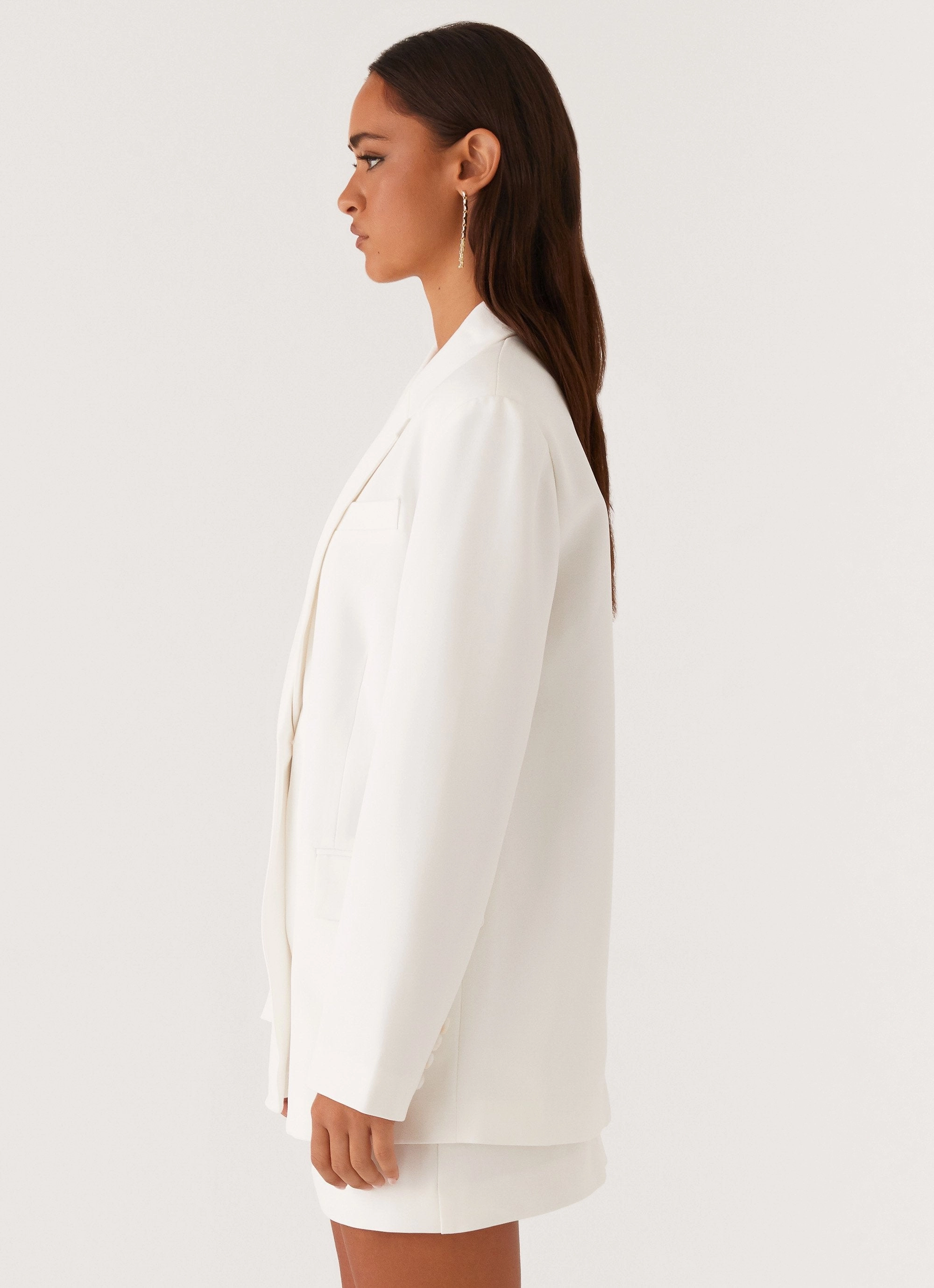 Comfort Fit Cut Eco Nice Concrete Jungle Oversized Blazer - Off White