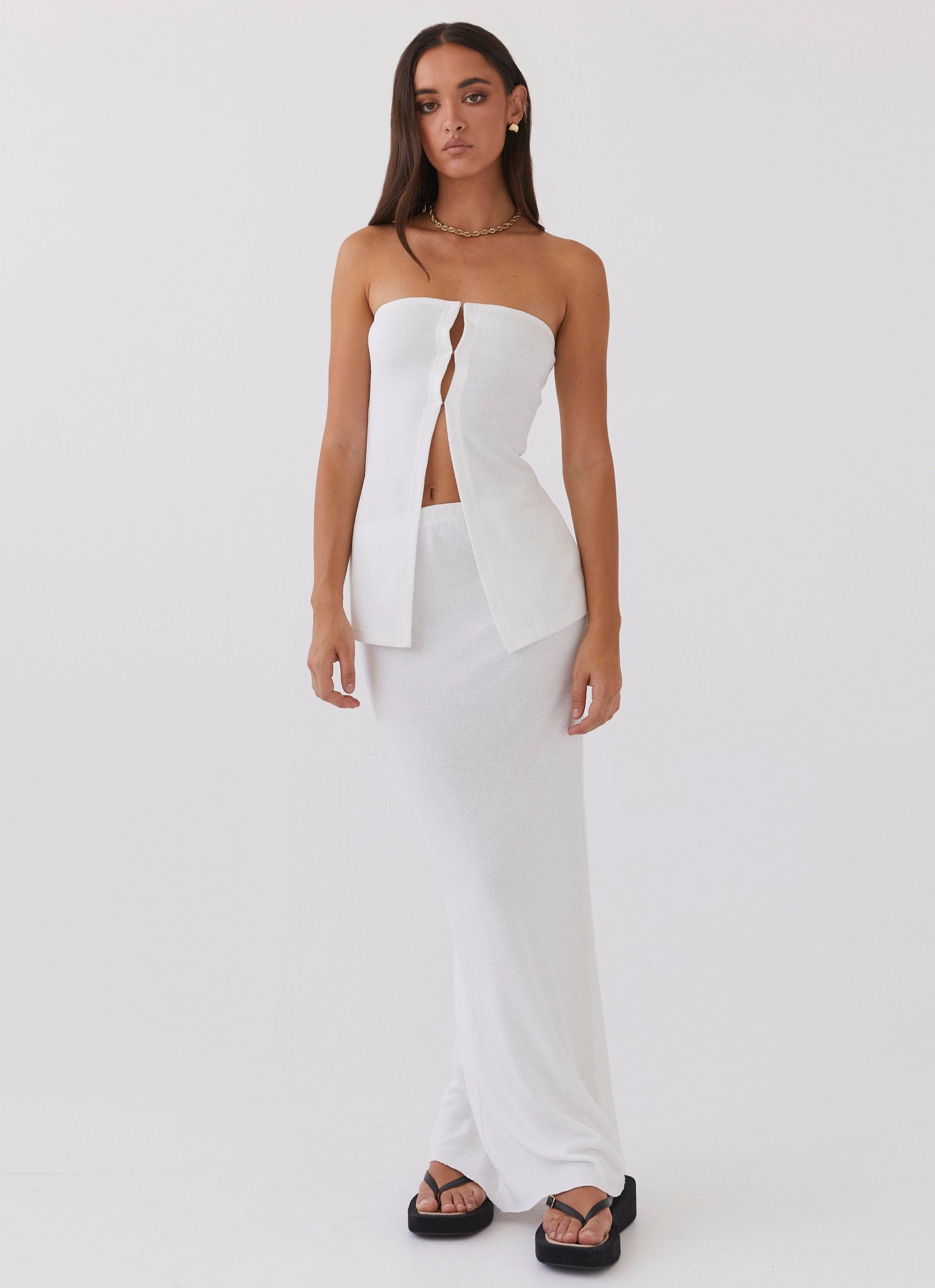 Delicate Lady Knit Top - White Tear Resistant Fabric Blends