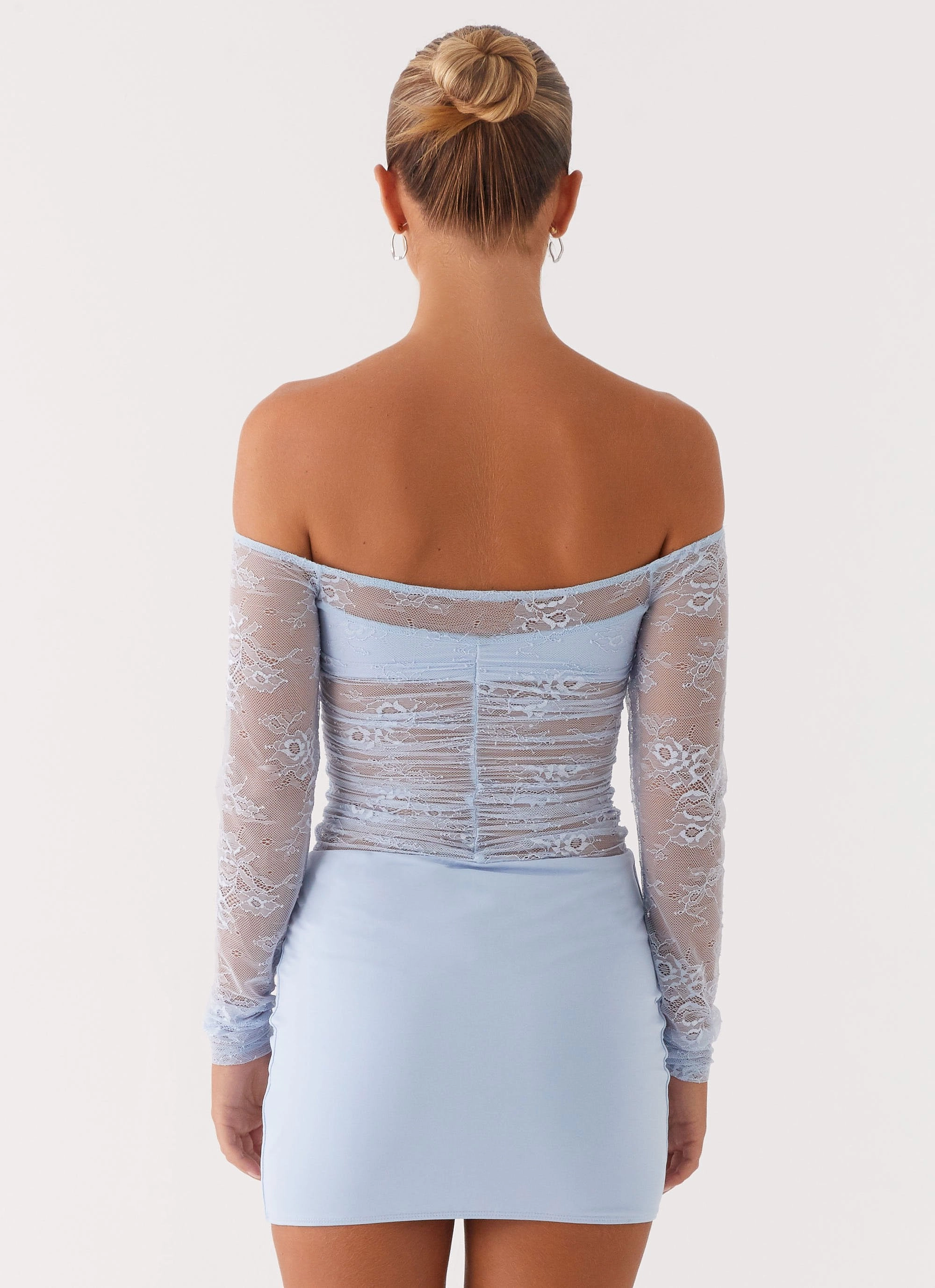 Collide Lace Mini Dress - Blue Perfectly Fitted