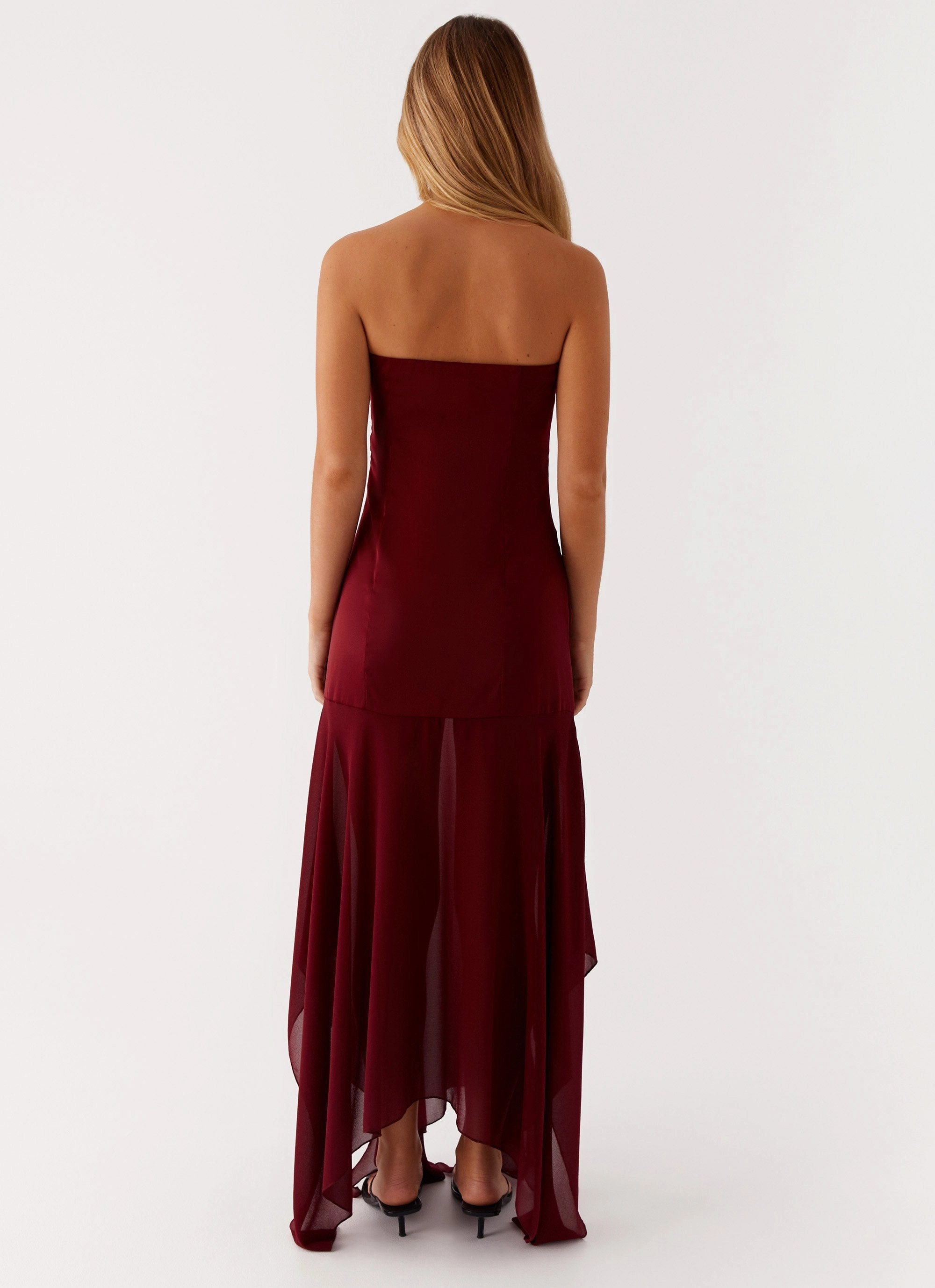 Collision Satin Maxi Dress - Cherry Red Easy and Effortless