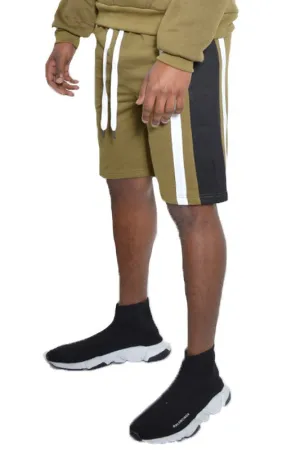 Color Block Stripe Sweat Shorts in multiple colors