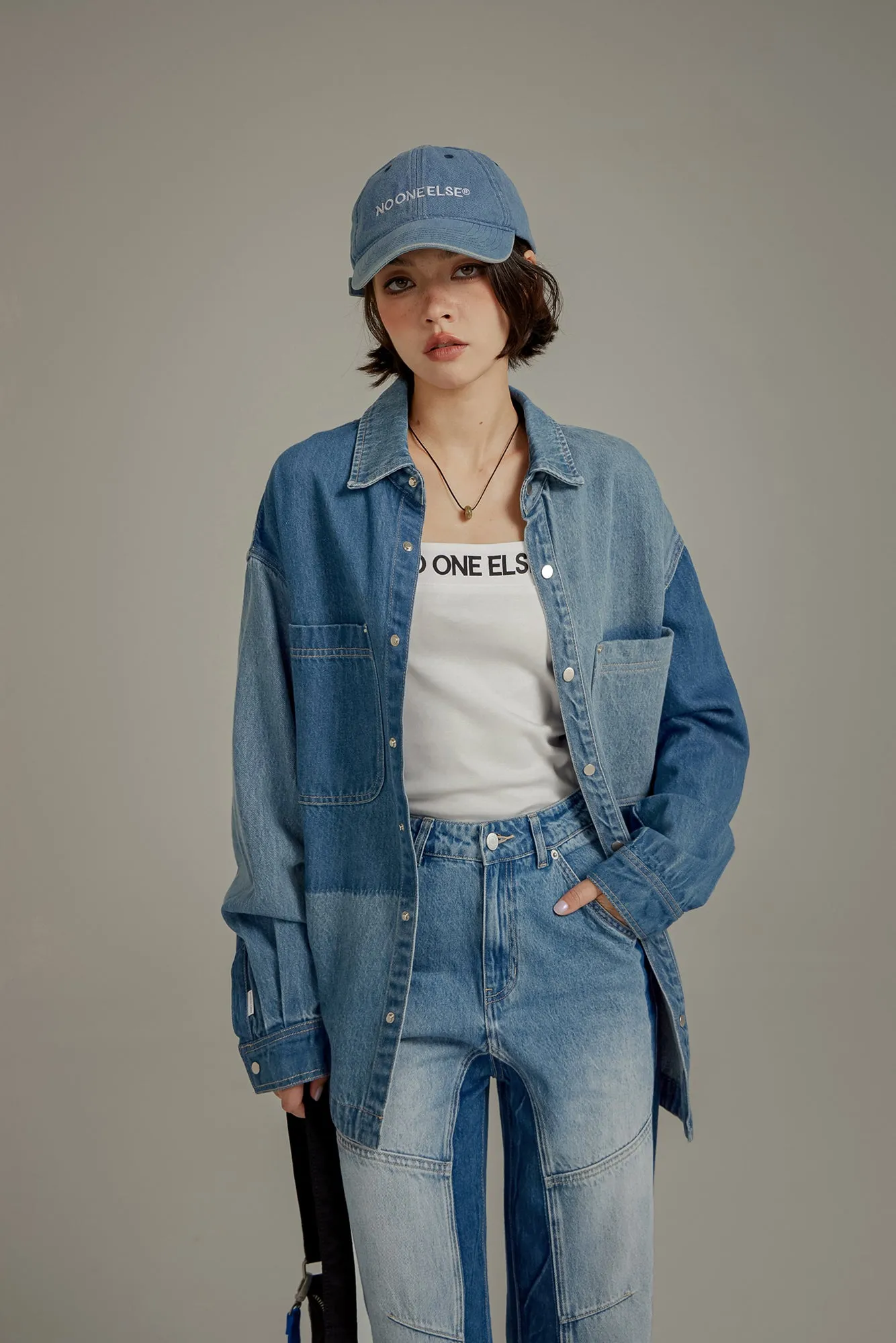 Color Matching Denim Shirt