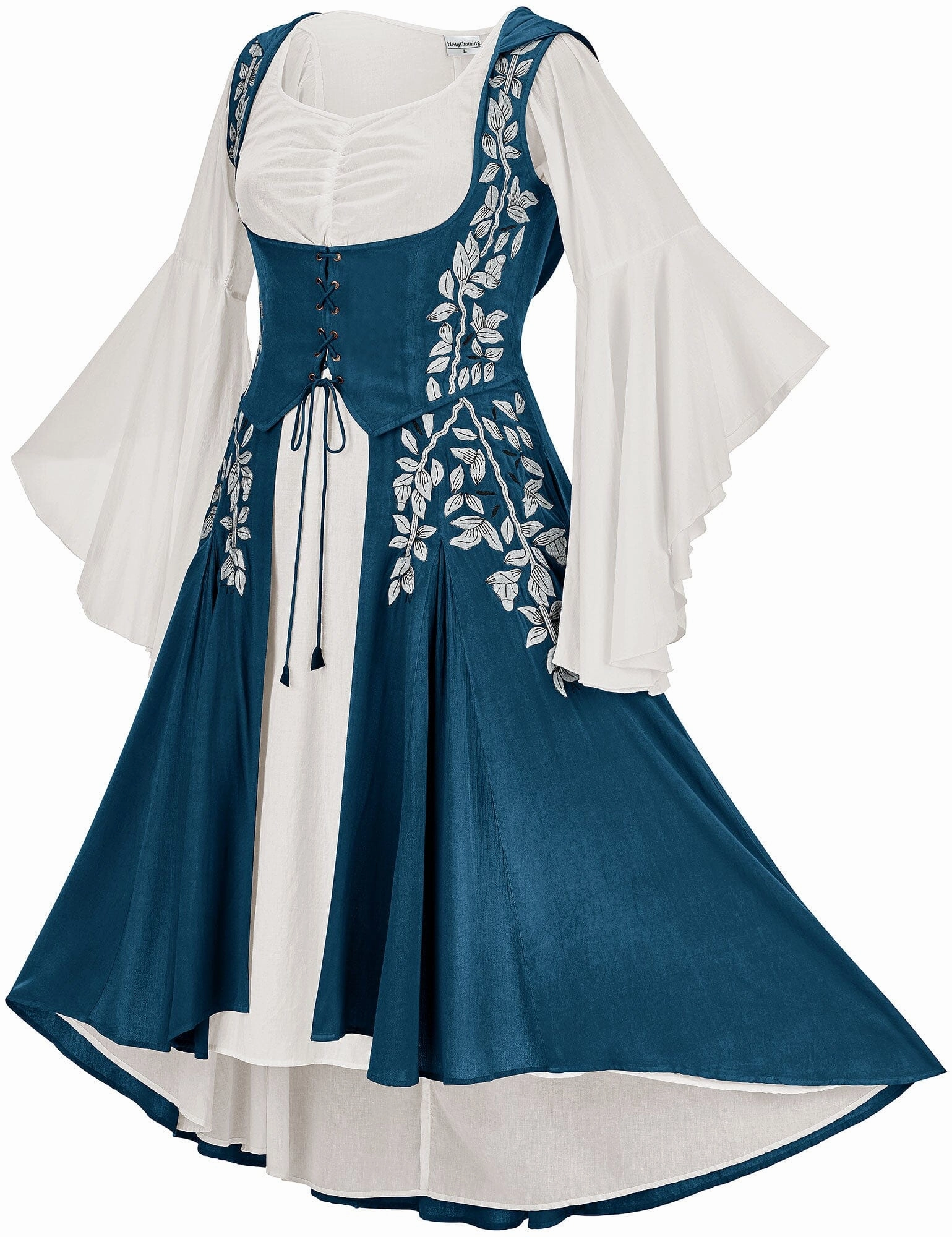 Tauriel Maxi Set Silver Embroidery Polished Look