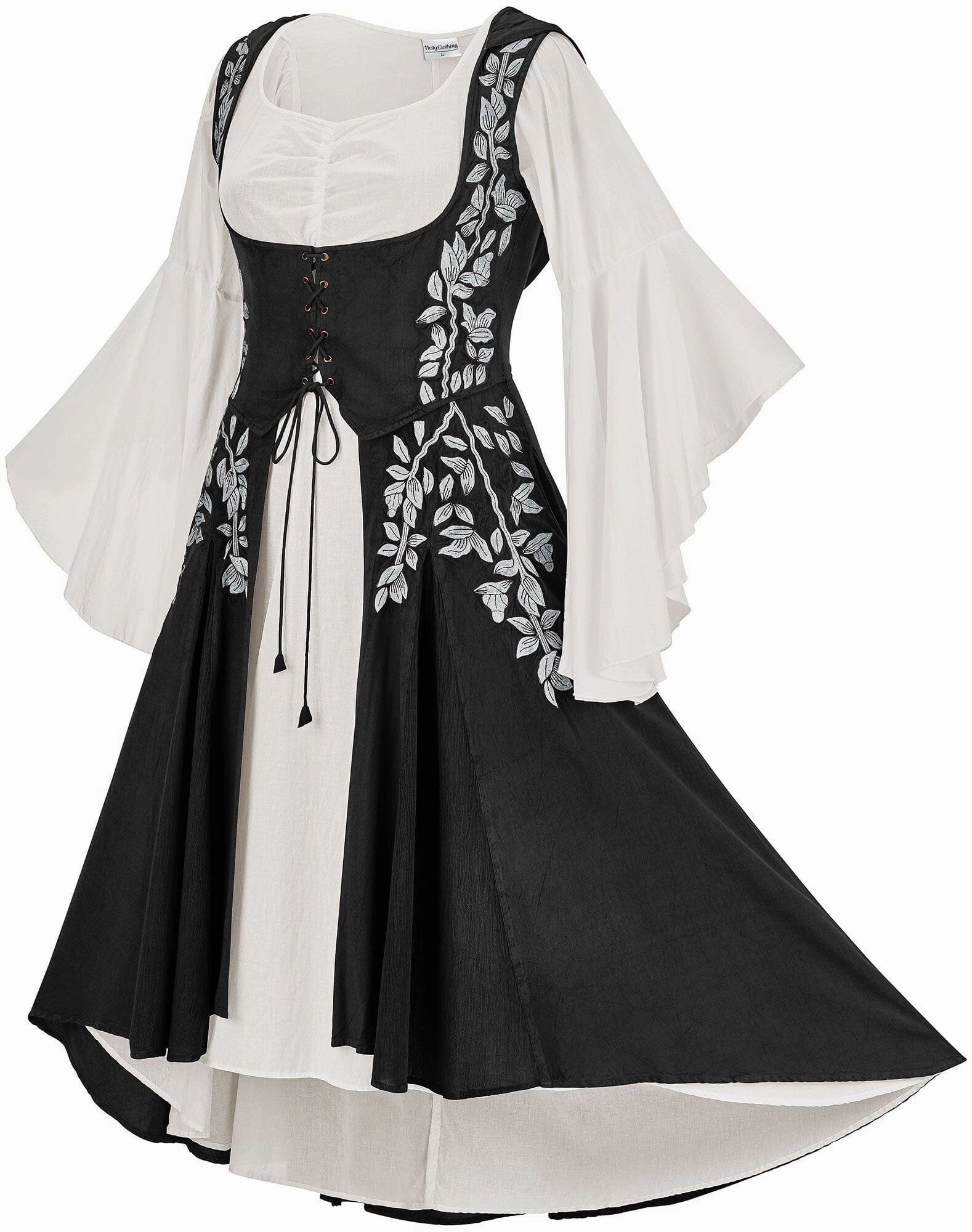 Signature-Style Sculpted Form Tauriel Maxi Set Silver Embroidery