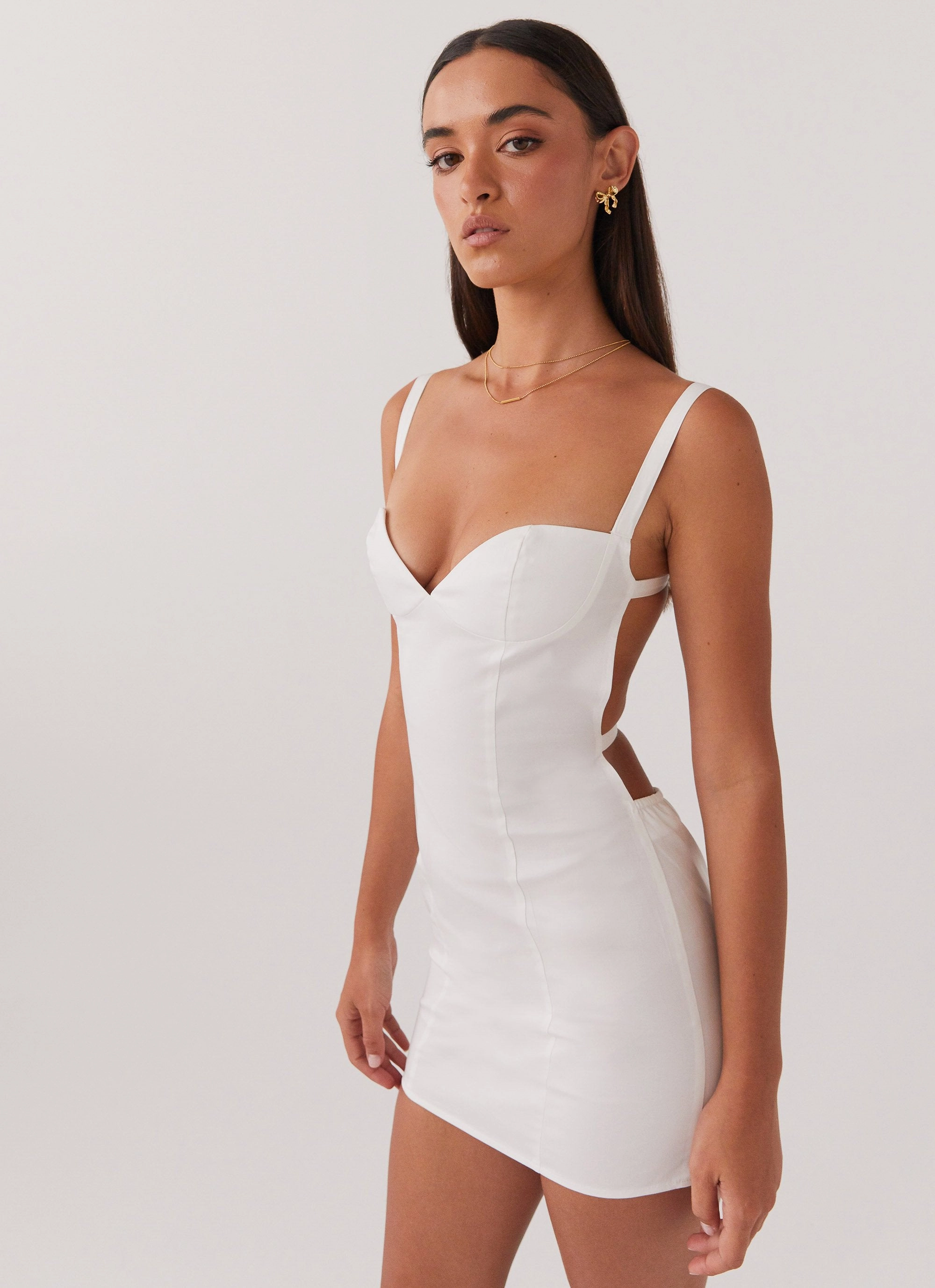 Naomi Backless Mini Dress - White Modern-style Timeless Edge