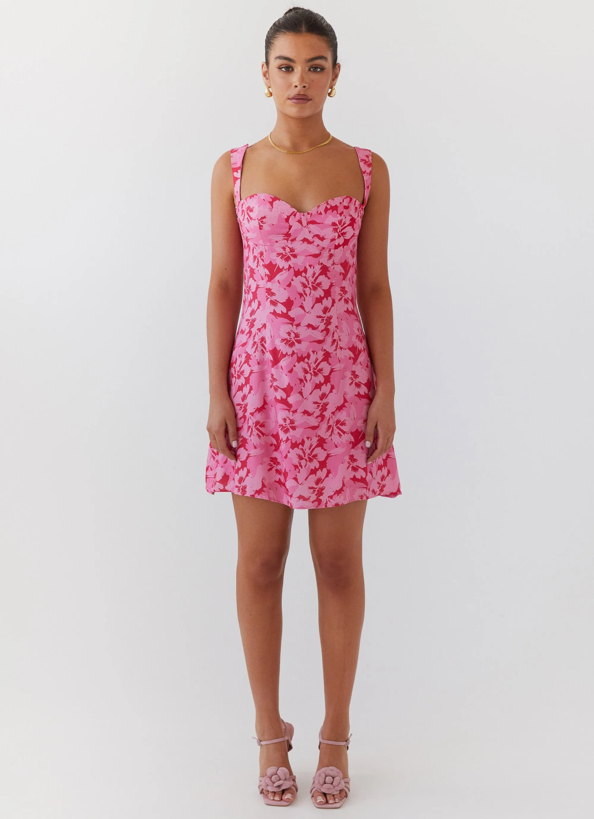 Sharp Edge Kiah Bustier Mini Dress - Cherry Blossom