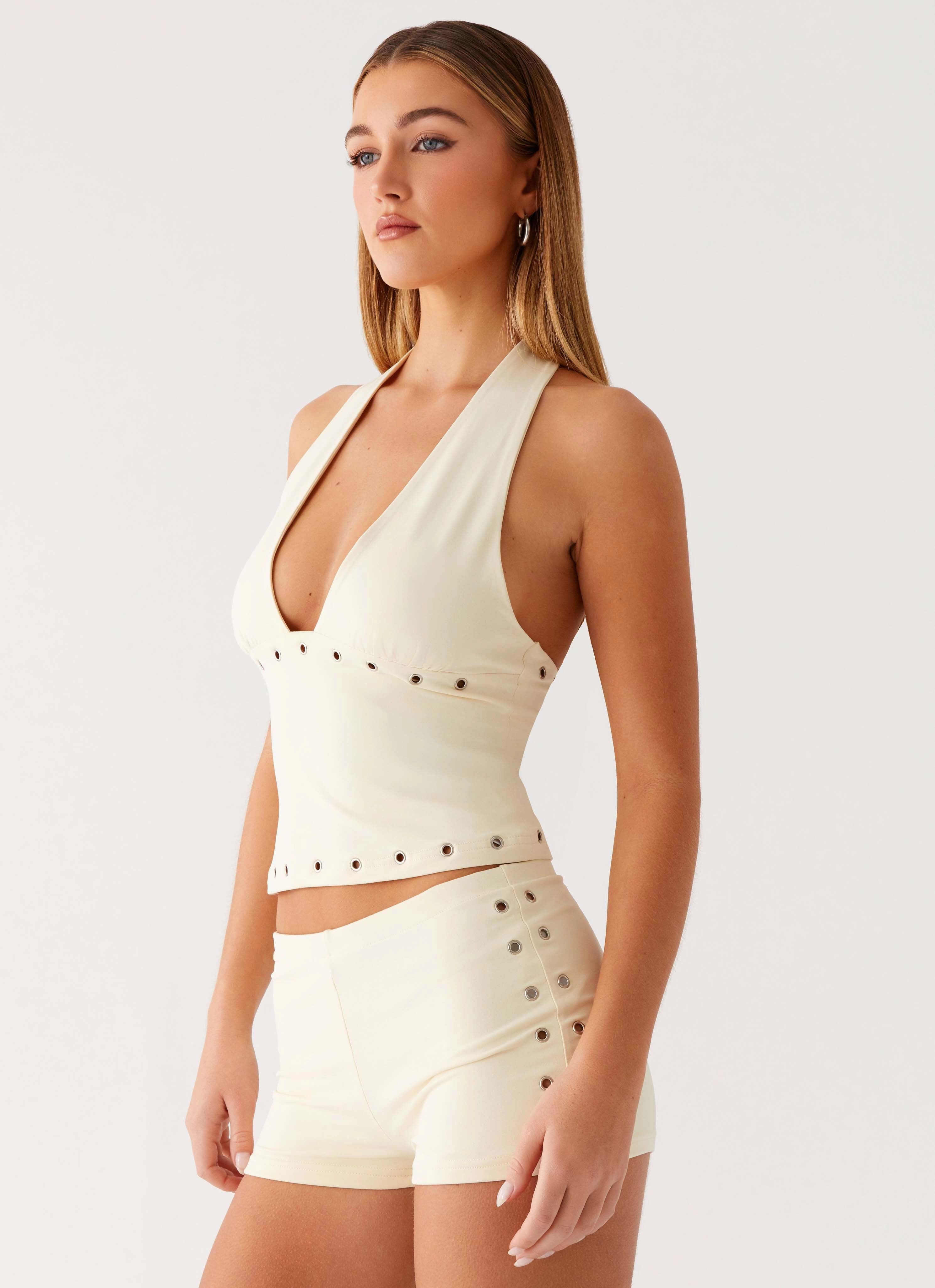 Versatile Fashion Breathable Layer Fit Roxy Mini Shorts - Muted Yellow