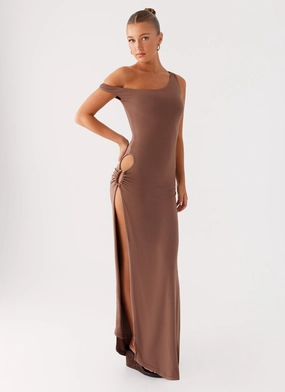 Dalla Maxi Dress - Dark Chocolate Flattering Cut Relaxed day dress