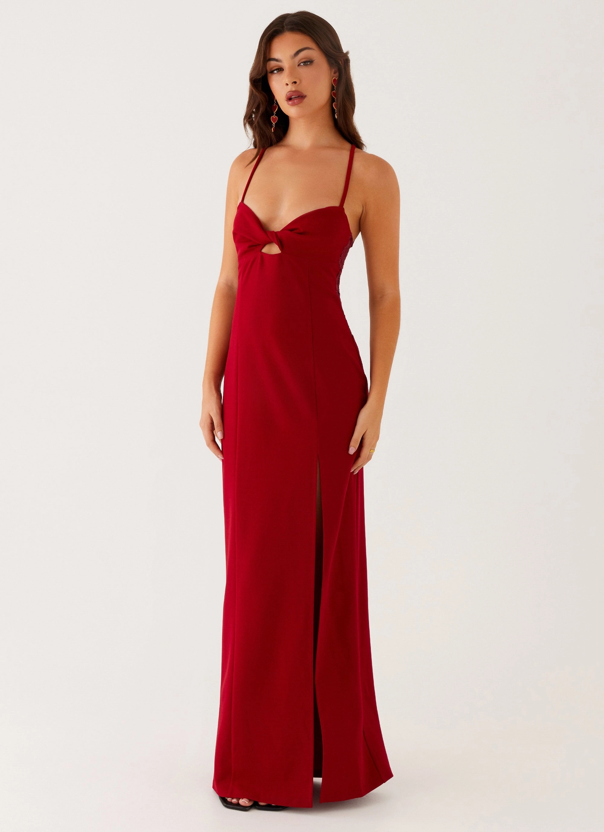 Summer Ready Heartbreaker Maxi Dress - Deep Red
