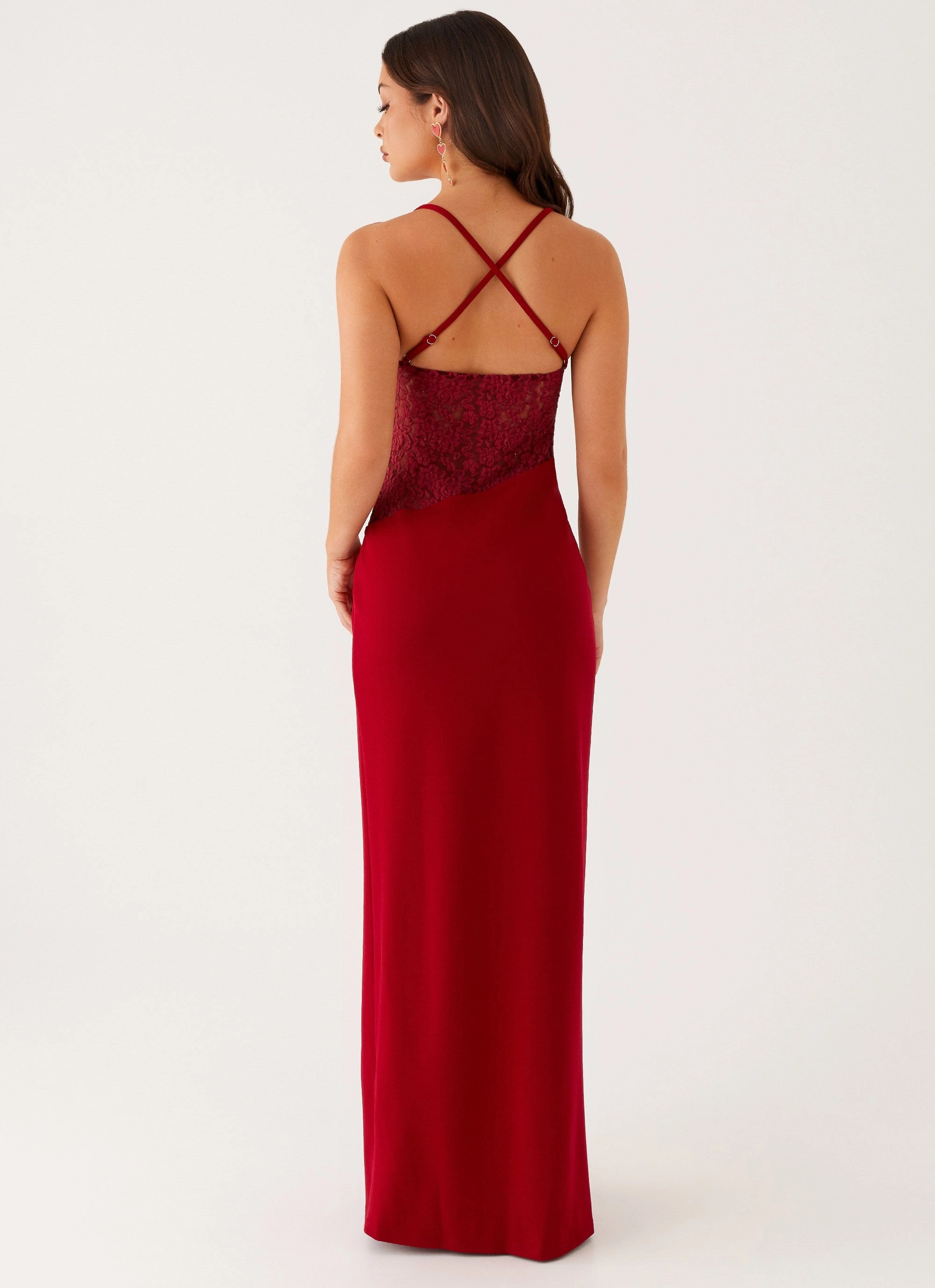 Minimalist Design Work Pairing Heartbreaker Maxi Dress - Deep Red